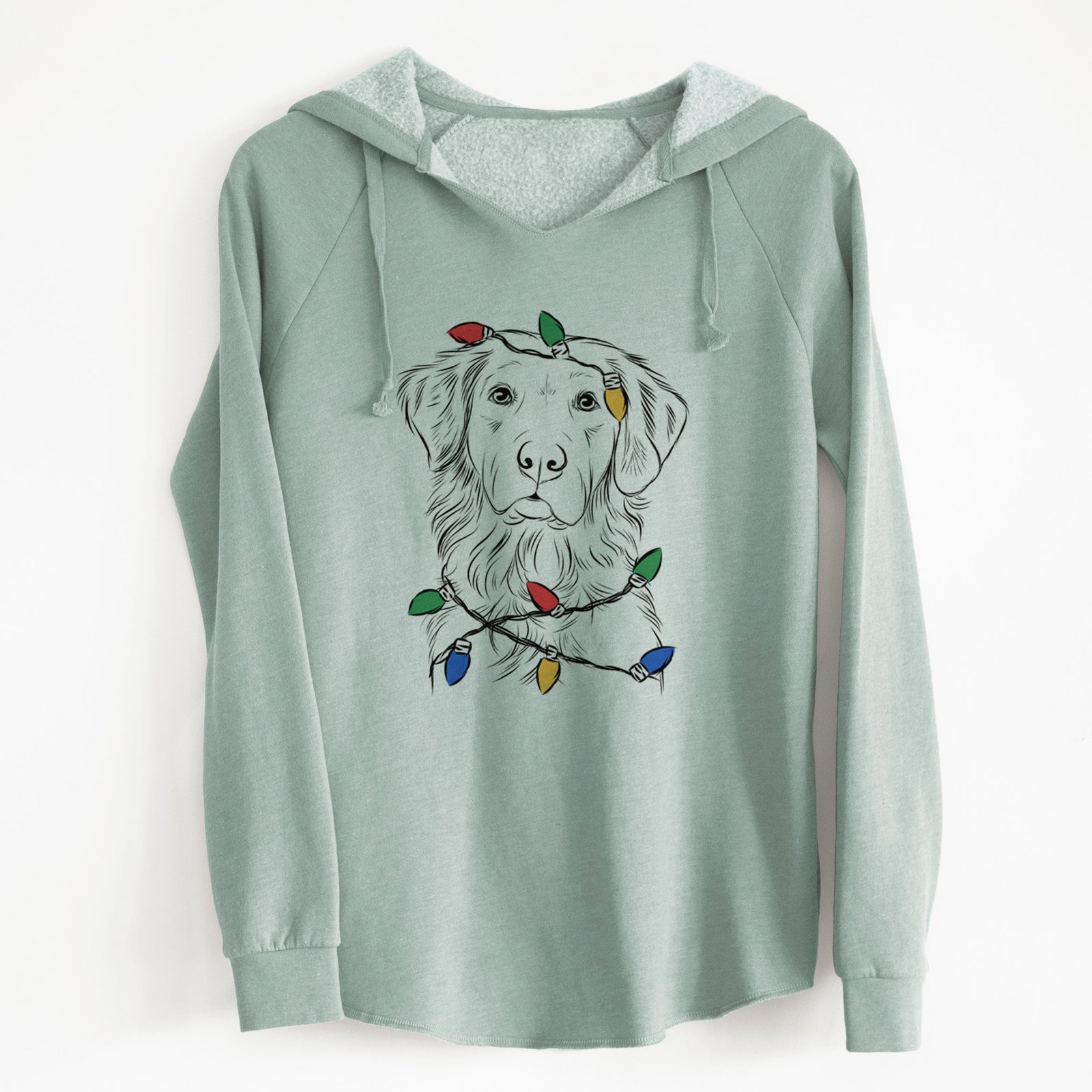 Christmas Lights Linden the Golden Retriever - Cali Wave Hooded Sweatshirt
