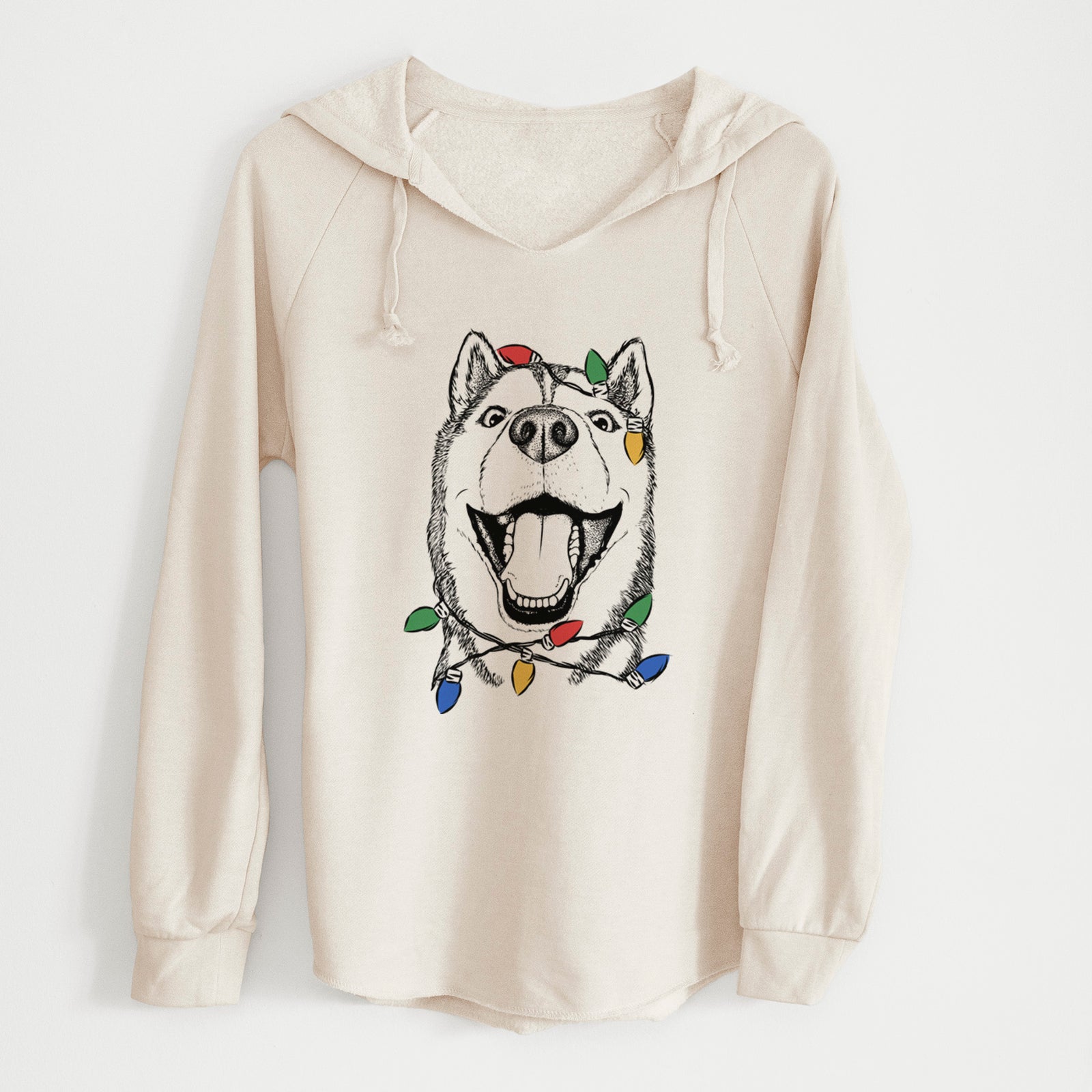 Christmas Lights Little Country the Siberian Husky - Cali Wave Hooded Sweatshirt