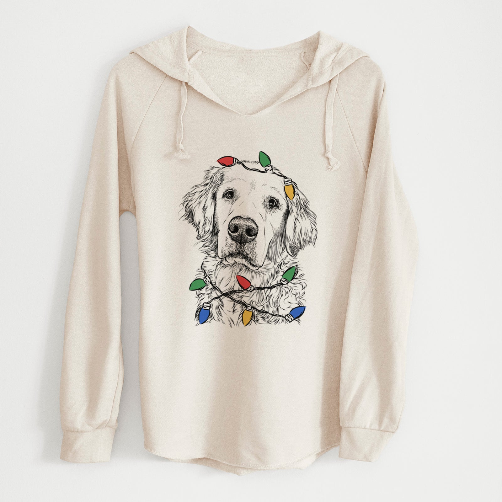 Christmas Lights Loganator the Golden Retriever - Cali Wave Hooded Sweatshirt