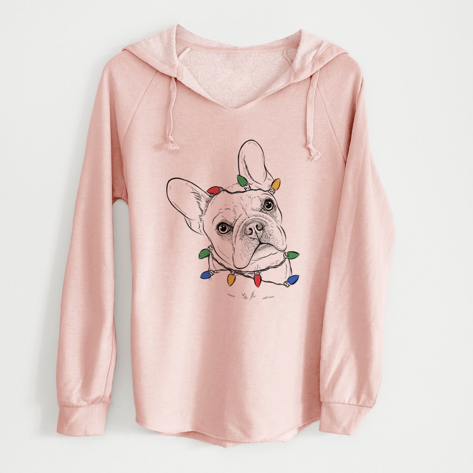 Christmas Lights Loki the French Bulldog - Cali Wave Hooded Sweatshirt