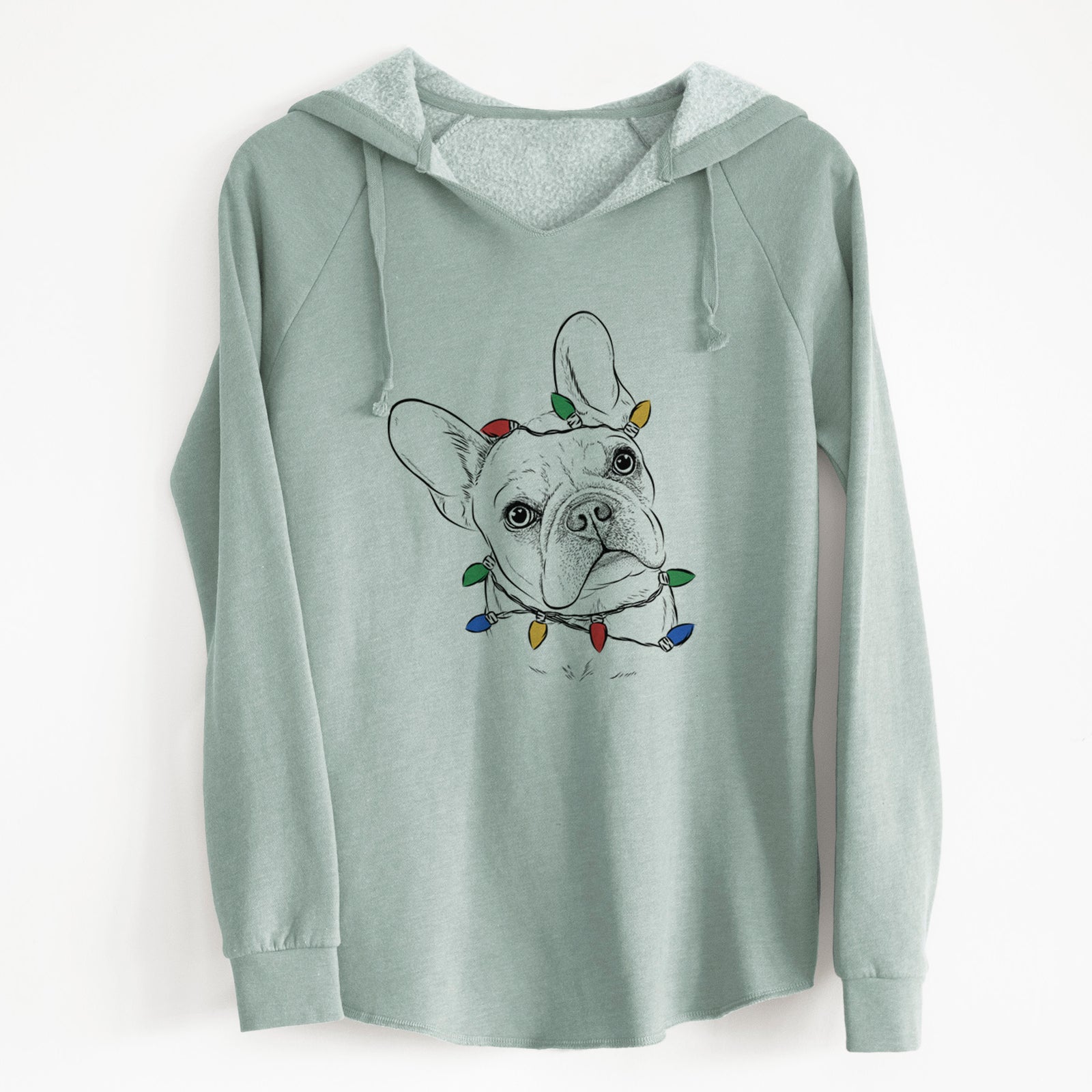Christmas Lights Loki the French Bulldog - Cali Wave Hooded Sweatshirt