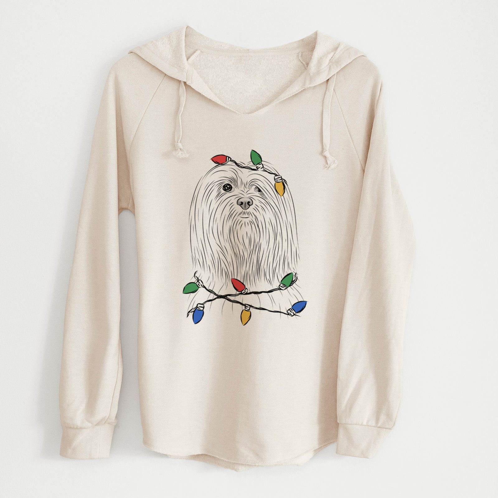 Christmas Lights Lorenzo the Lhasa Apso - Cali Wave Hooded Sweatshirt