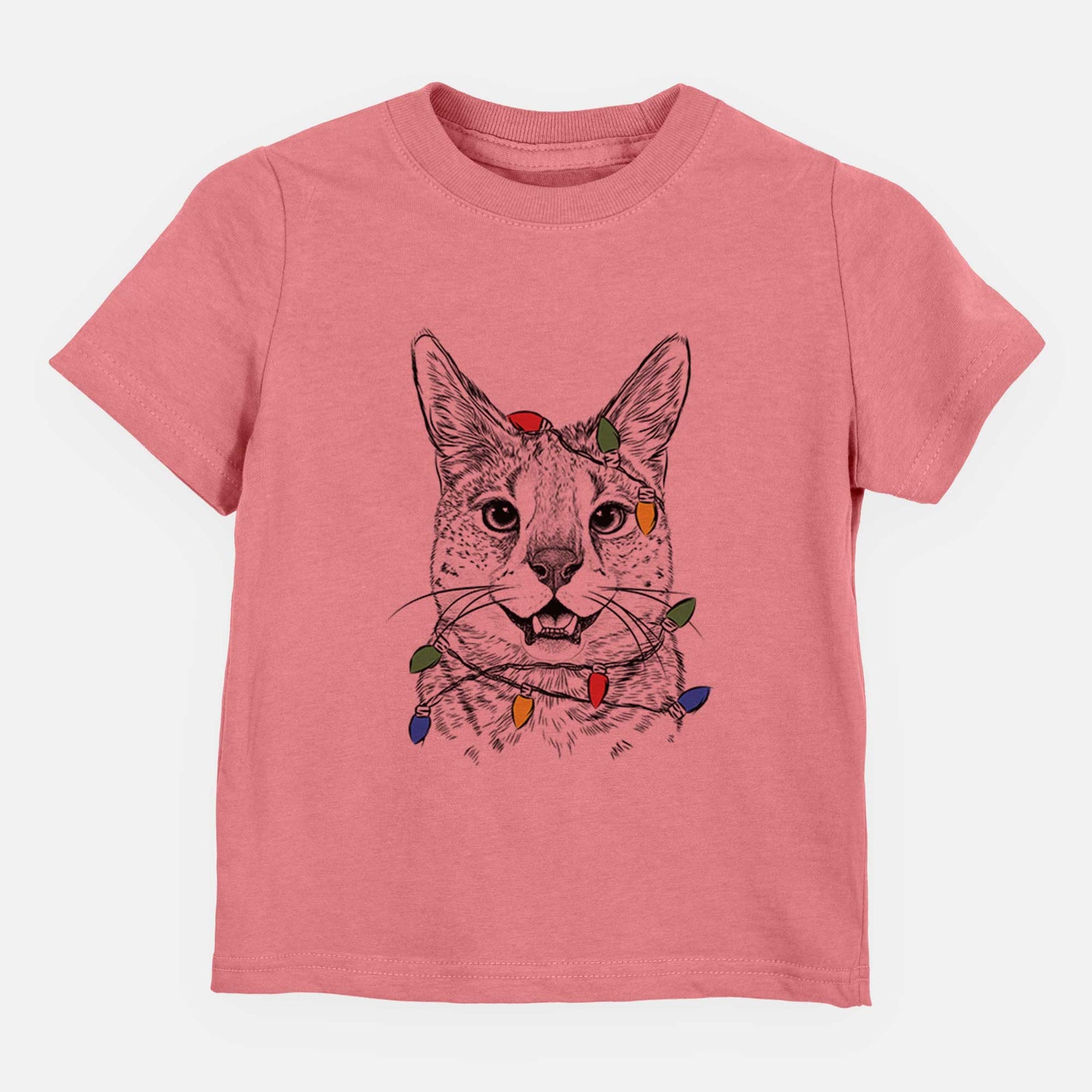 Christmas Lights Lucky the Serval Cat - Kids/Youth/Toddler Shirt