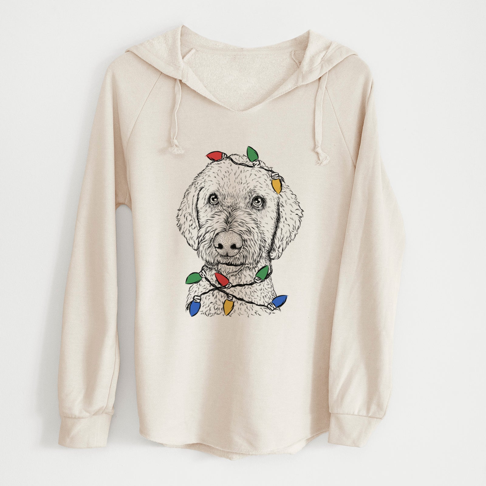 Christmas Lights Lucy Boo the Goldendoodle - Cali Wave Hooded Sweatshirt