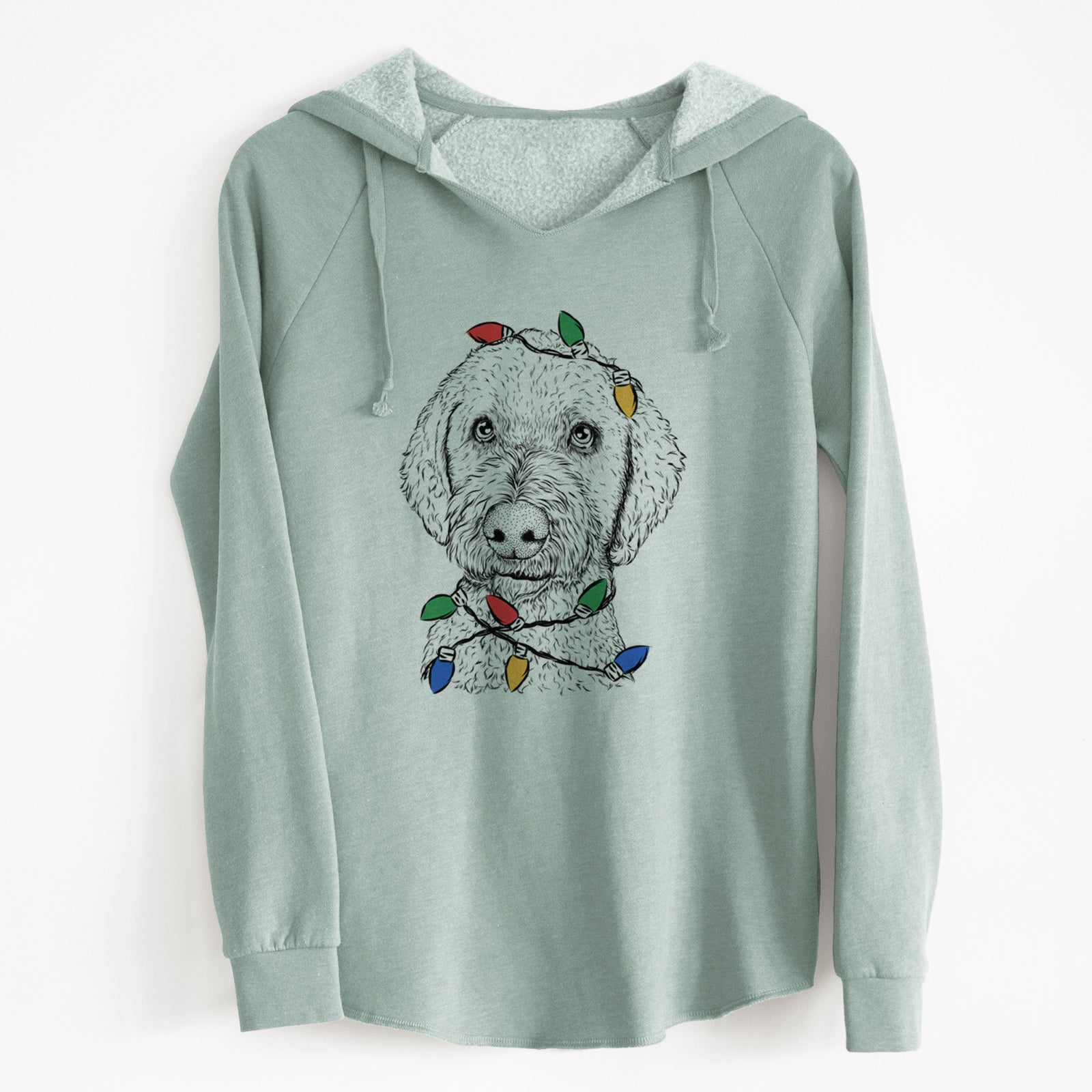 Christmas Lights Lucy Boo the Goldendoodle - Cali Wave Hooded Sweatshirt