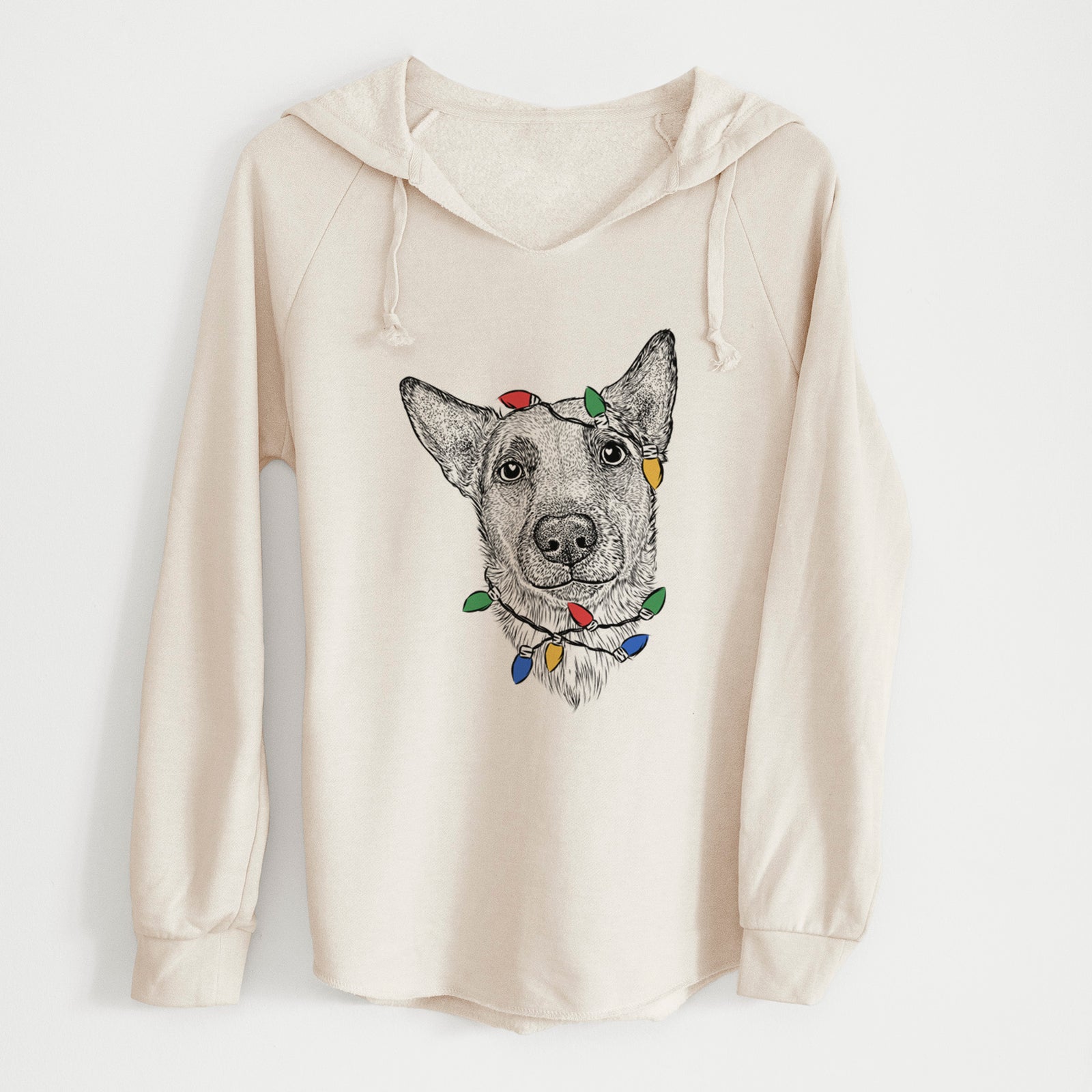 Christmas Lights Luna the Shepherd Mix - Cali Wave Hooded Sweatshirt