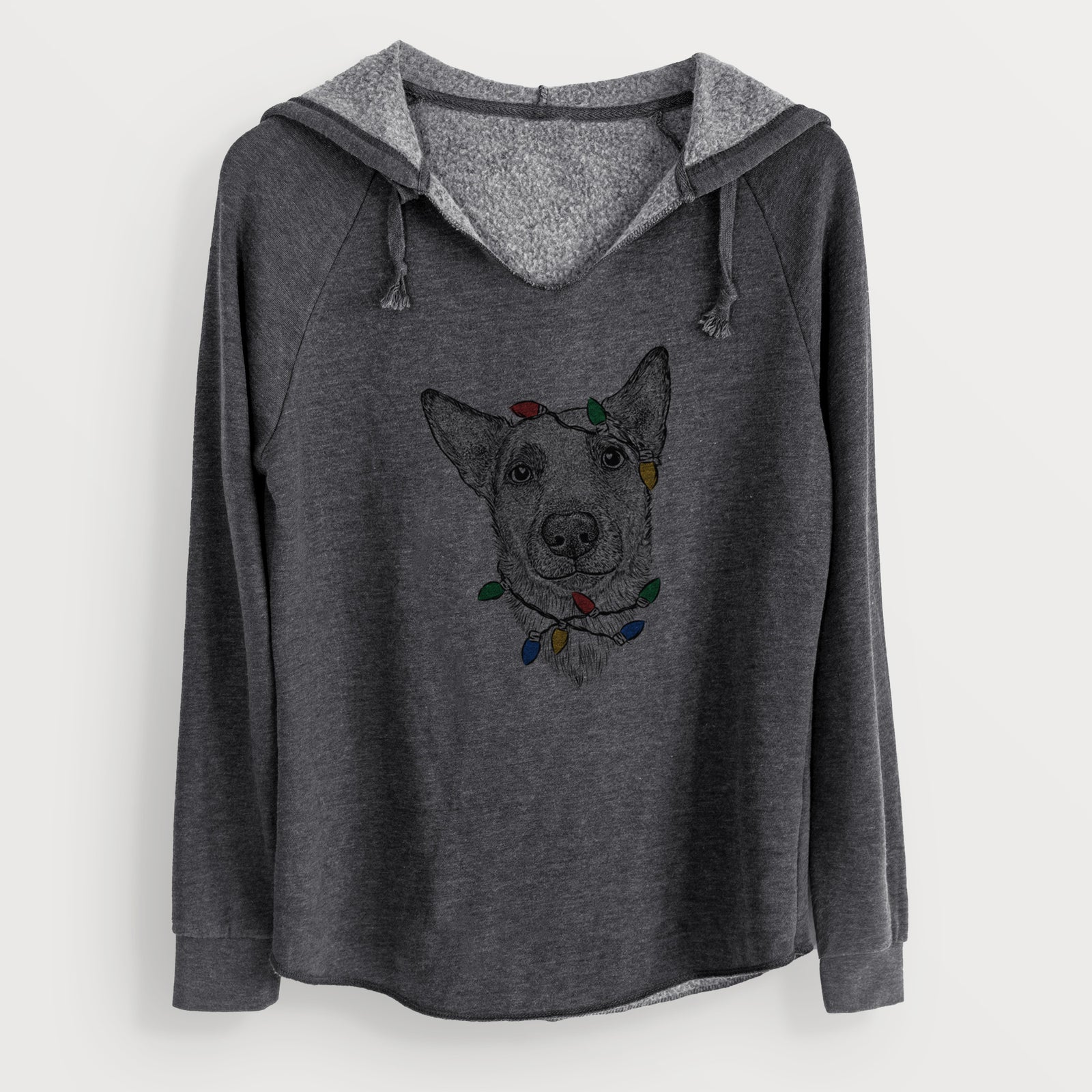Christmas Lights Luna the Shepherd Mix - Cali Wave Hooded Sweatshirt