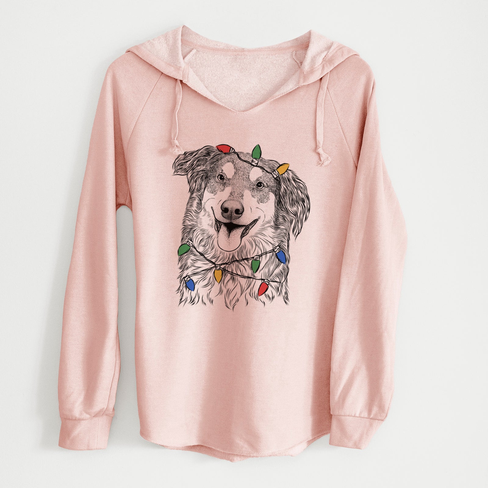 Christmas Lights Maddie the English Shepherd - Cali Wave Hooded Sweatshirt