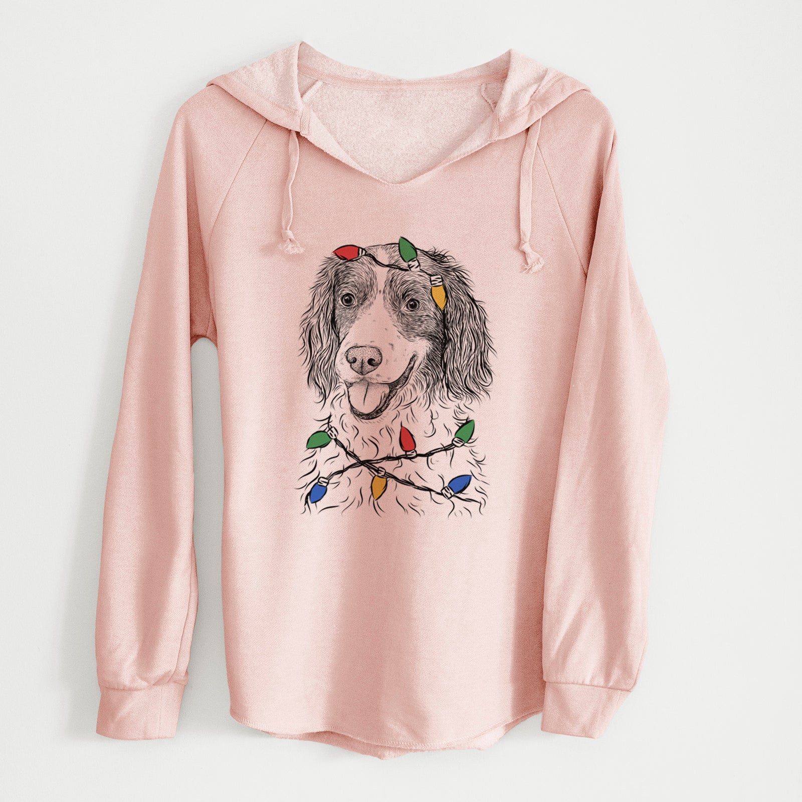 Christmas Lights Maggie the Springer Spaniel - Cali Wave Hooded Sweatshirt