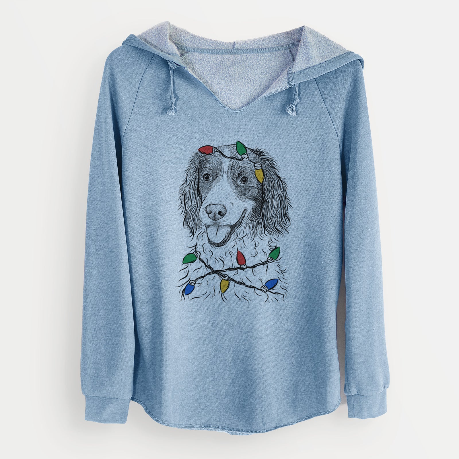Christmas Lights Maggie the Springer Spaniel - Cali Wave Hooded Sweatshirt