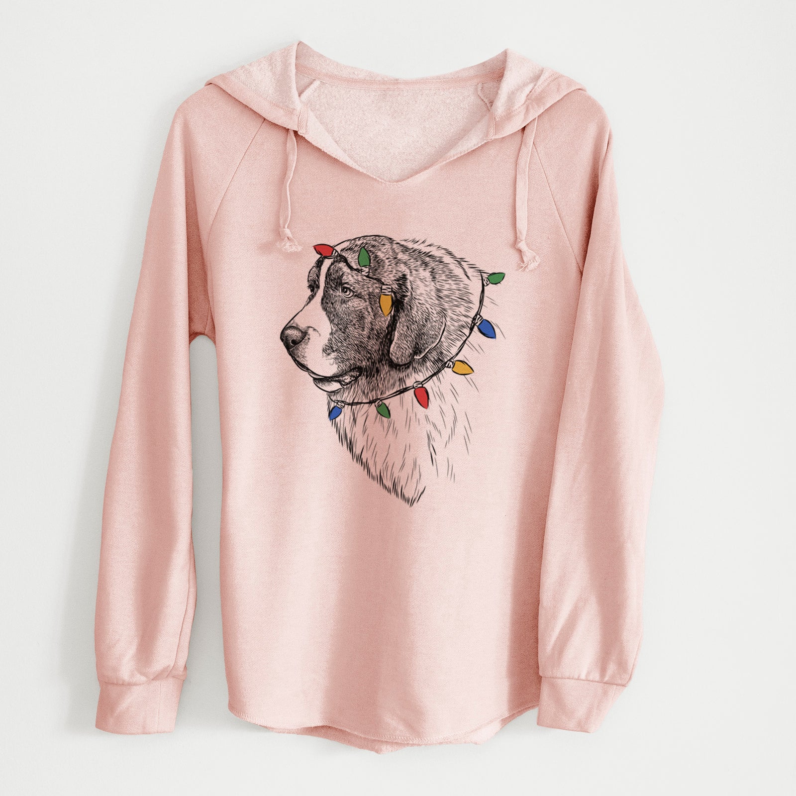 Christmas Lights Magnus the Pyrenean Mastiff - Cali Wave Hooded Sweatshirt