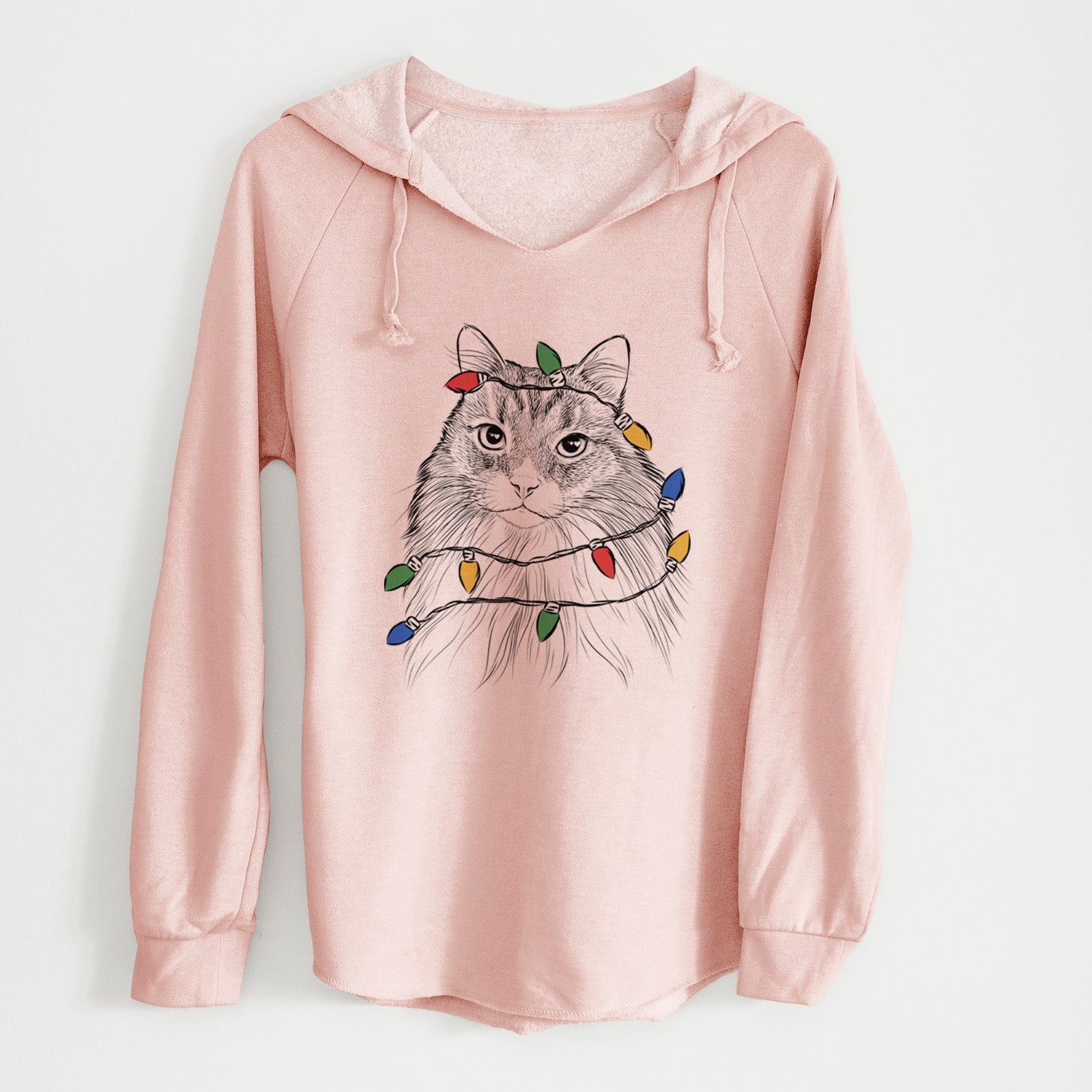 Christmas Lights Maks the Siberian Cat - Cali Wave Hooded Sweatshirt