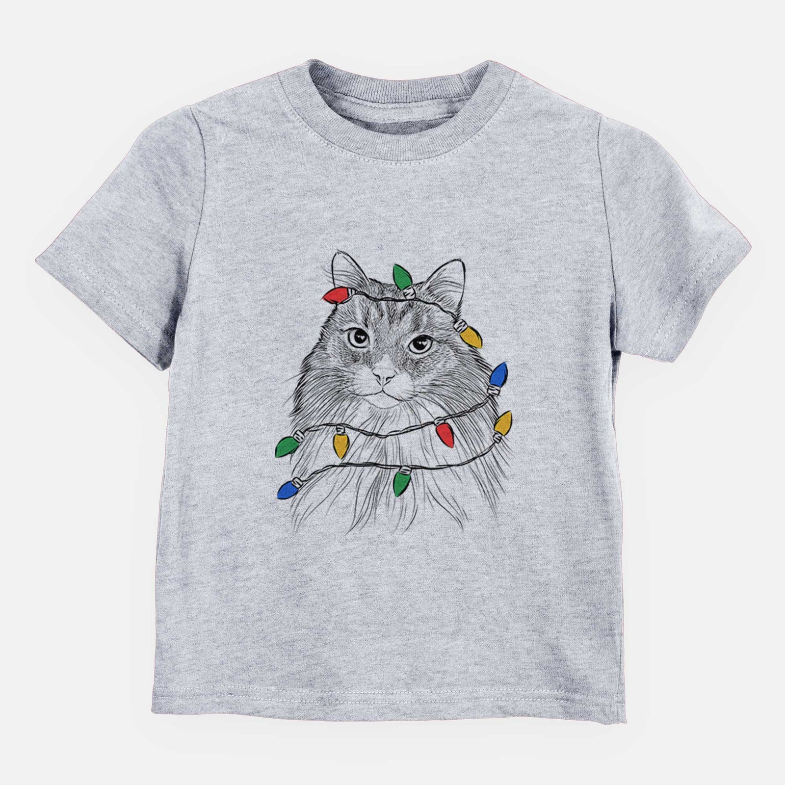 Christmas Lights Maks the Siberian Cat - Kids/Youth/Toddler Shirt