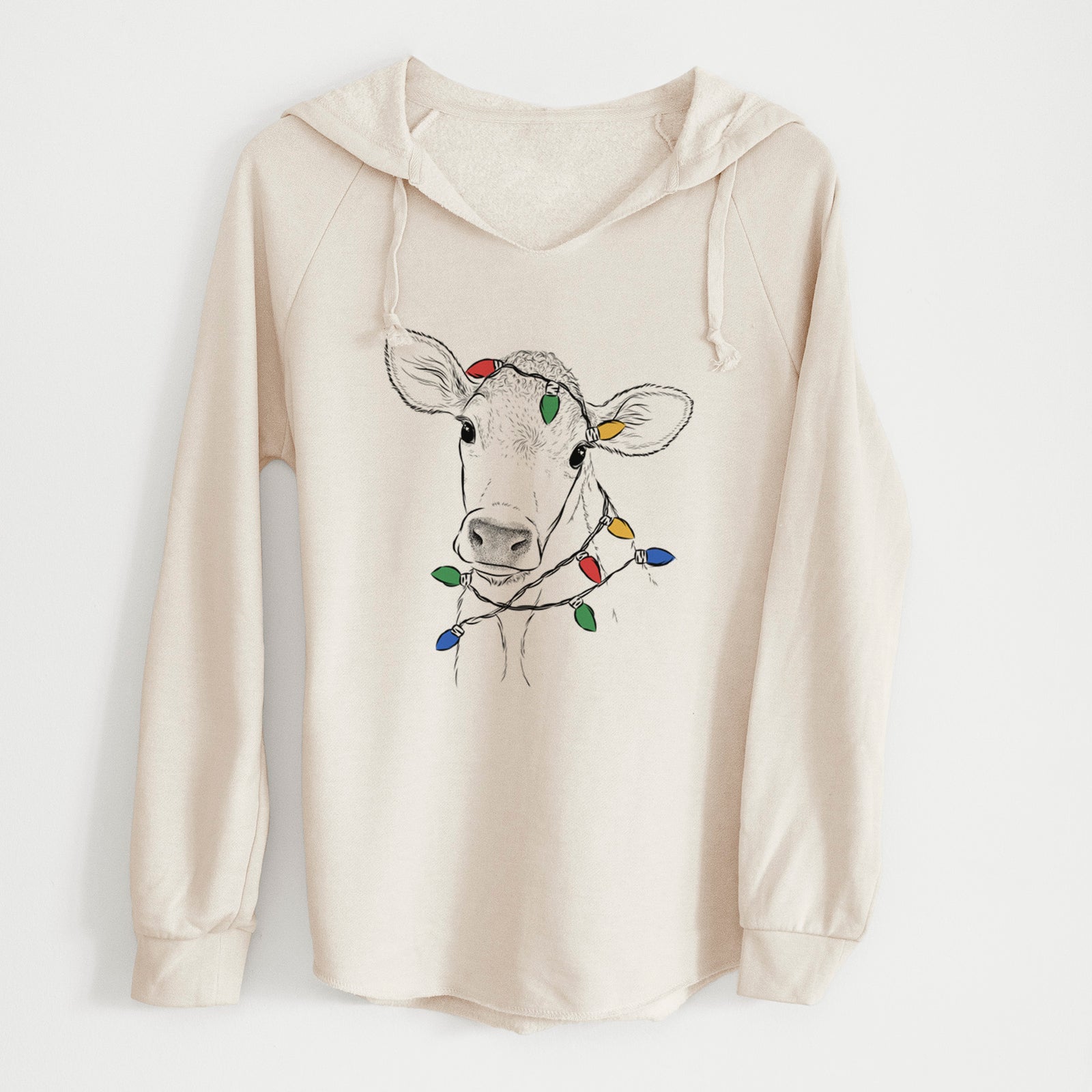 Christmas Lights Malu the Cow - Cali Wave Hooded Sweatshirt