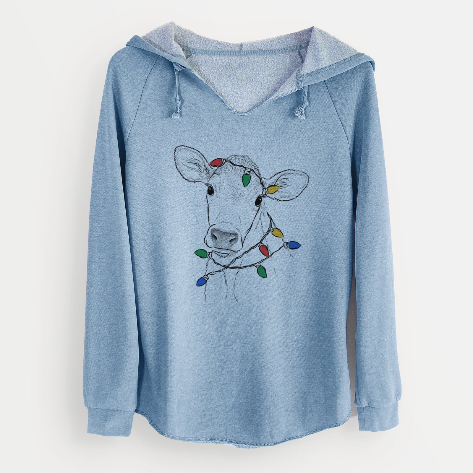 Christmas Lights Malu the Cow - Cali Wave Hooded Sweatshirt