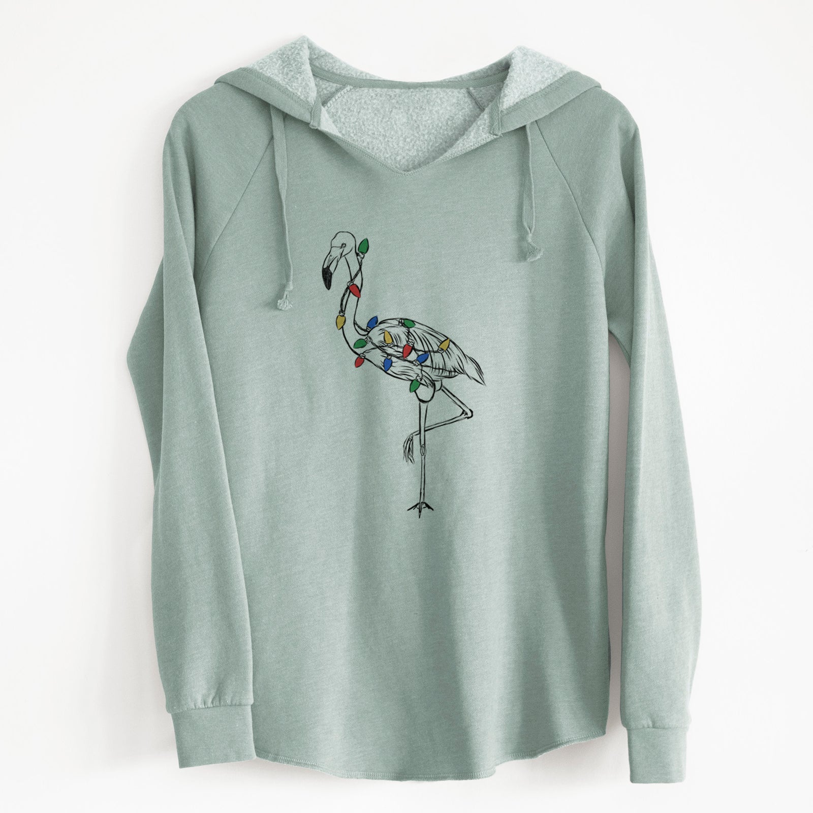 Christmas Lights Mango the Flamingo - Cali Wave Hooded Sweatshirt