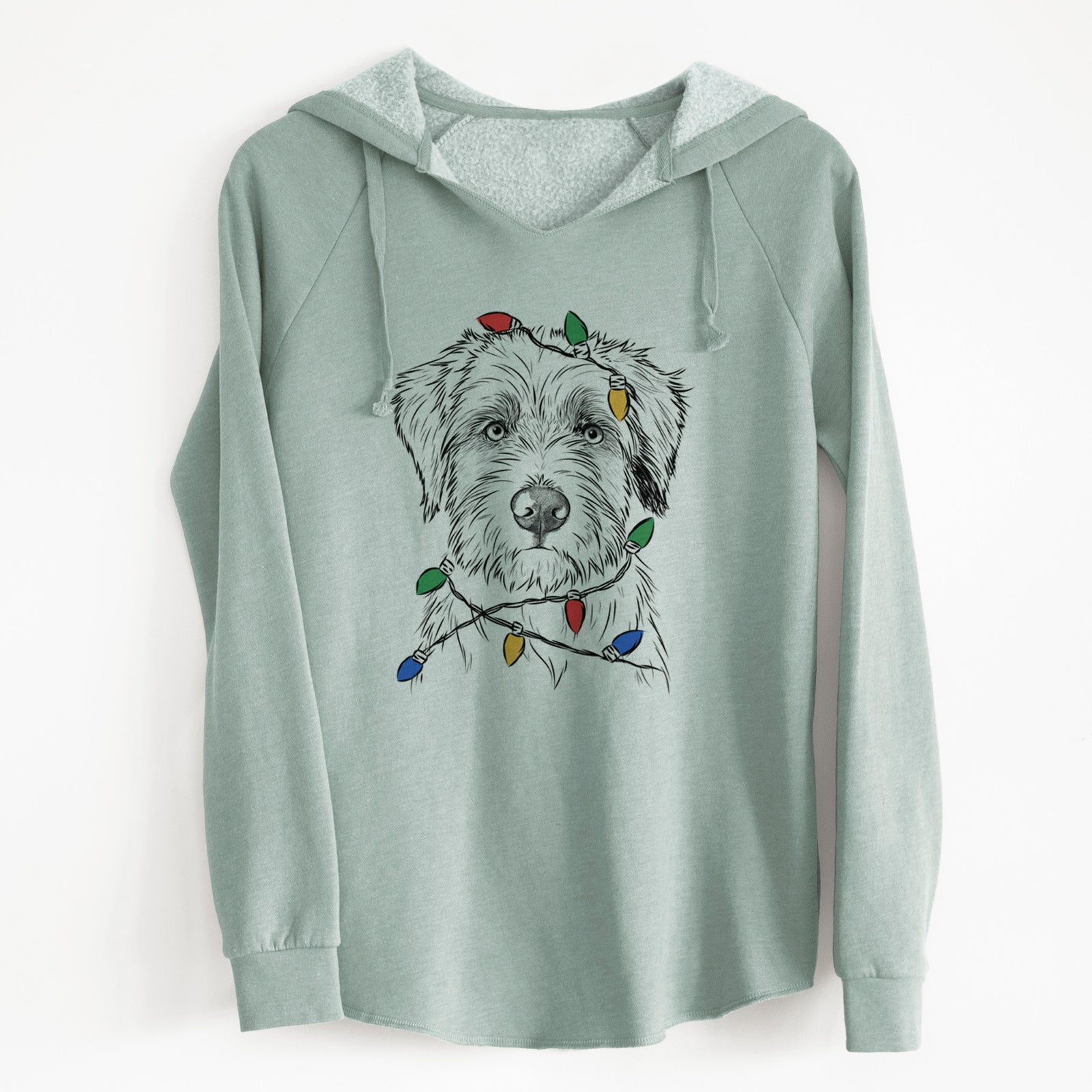 Christmas Lights Marek the Bernedoodle - Cali Wave Hooded Sweatshirt