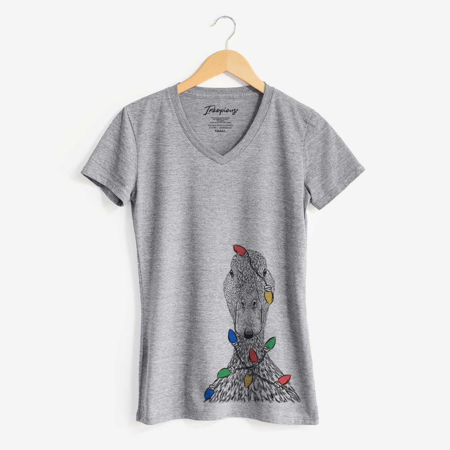Christmas Lights Marge the Mallard Duck - Women's V-neck Shirt