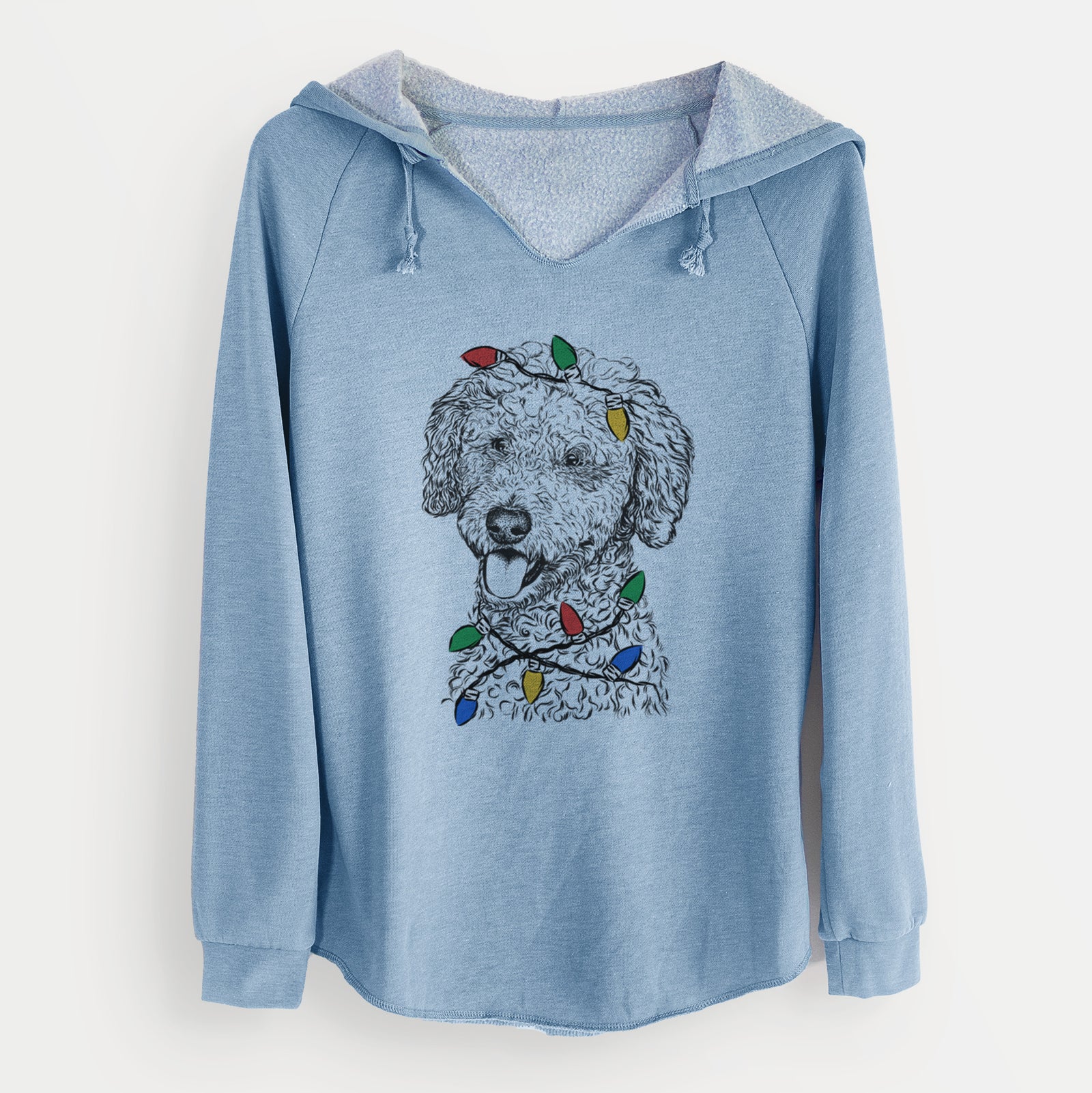 Christmas Lights Marlow the Goldendoodle - Cali Wave Hooded Sweatshirt