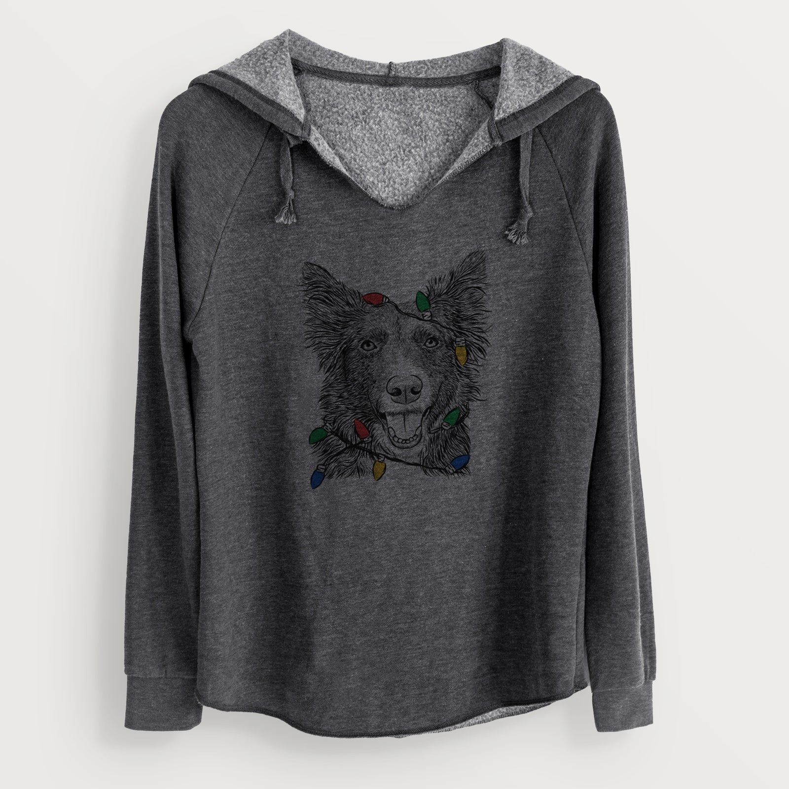 Christmas Lights Marti the Border Collie - Cali Wave Hooded Sweatshirt