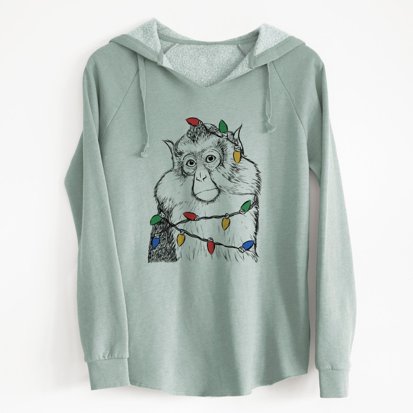 Christmas Lights Matata the Mona Monkey - Cali Wave Hooded Sweatshirt