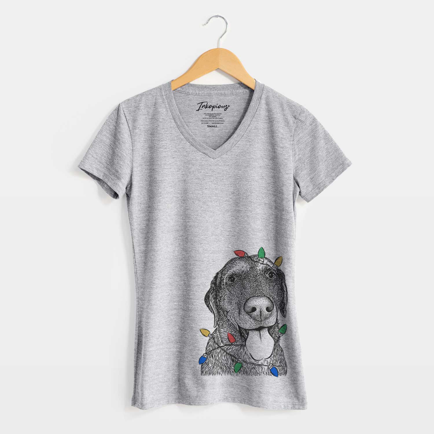 Christmas Lights Max the Labrador Retriever - Women's V-neck Shirt