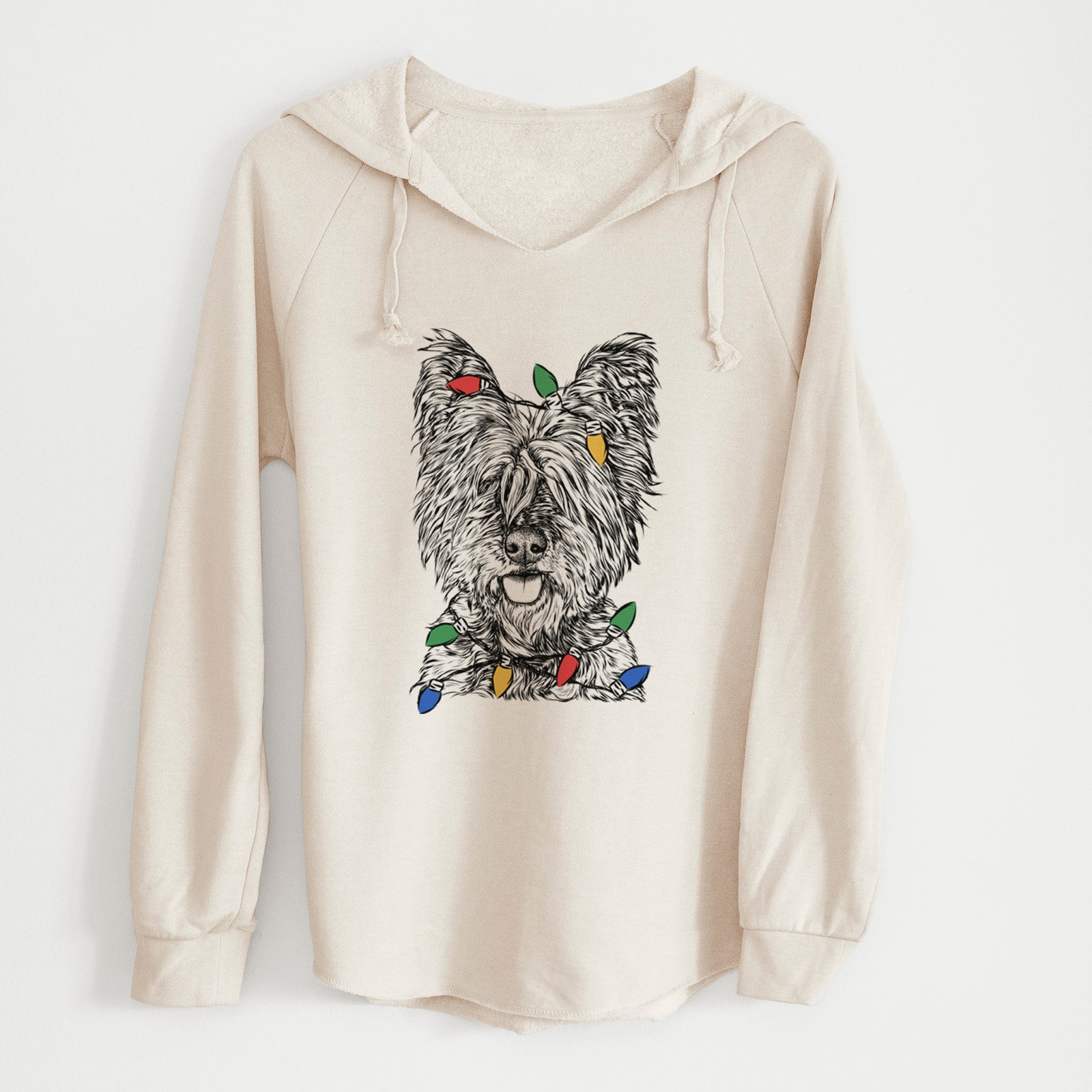 Christmas Lights McDuff the Cairn Terrier - Cali Wave Hooded Sweatshirt