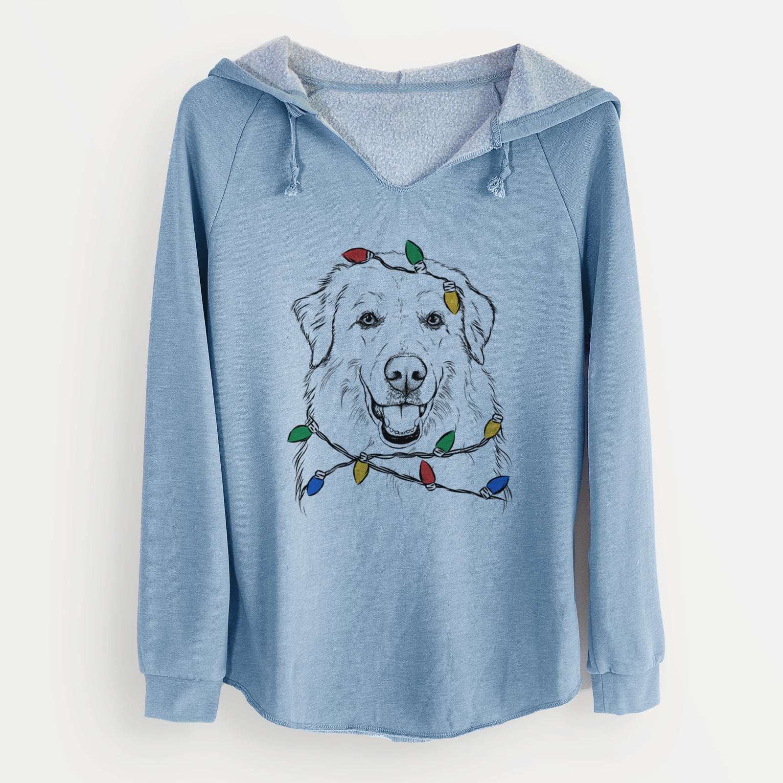 Christmas Lights Meg the Great Pyrenees - Cali Wave Hooded Sweatshirt