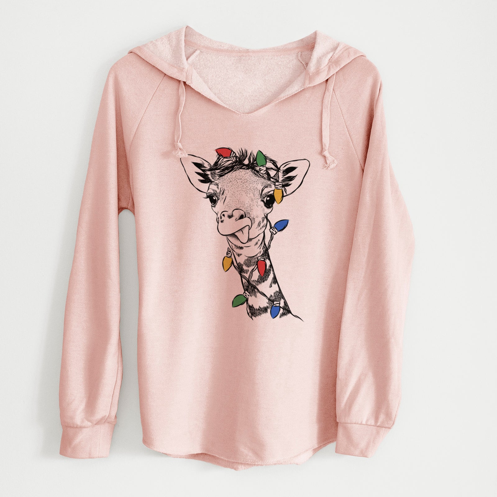 Christmas Lights Mel the Baby Giraffe - Cali Wave Hooded Sweatshirt