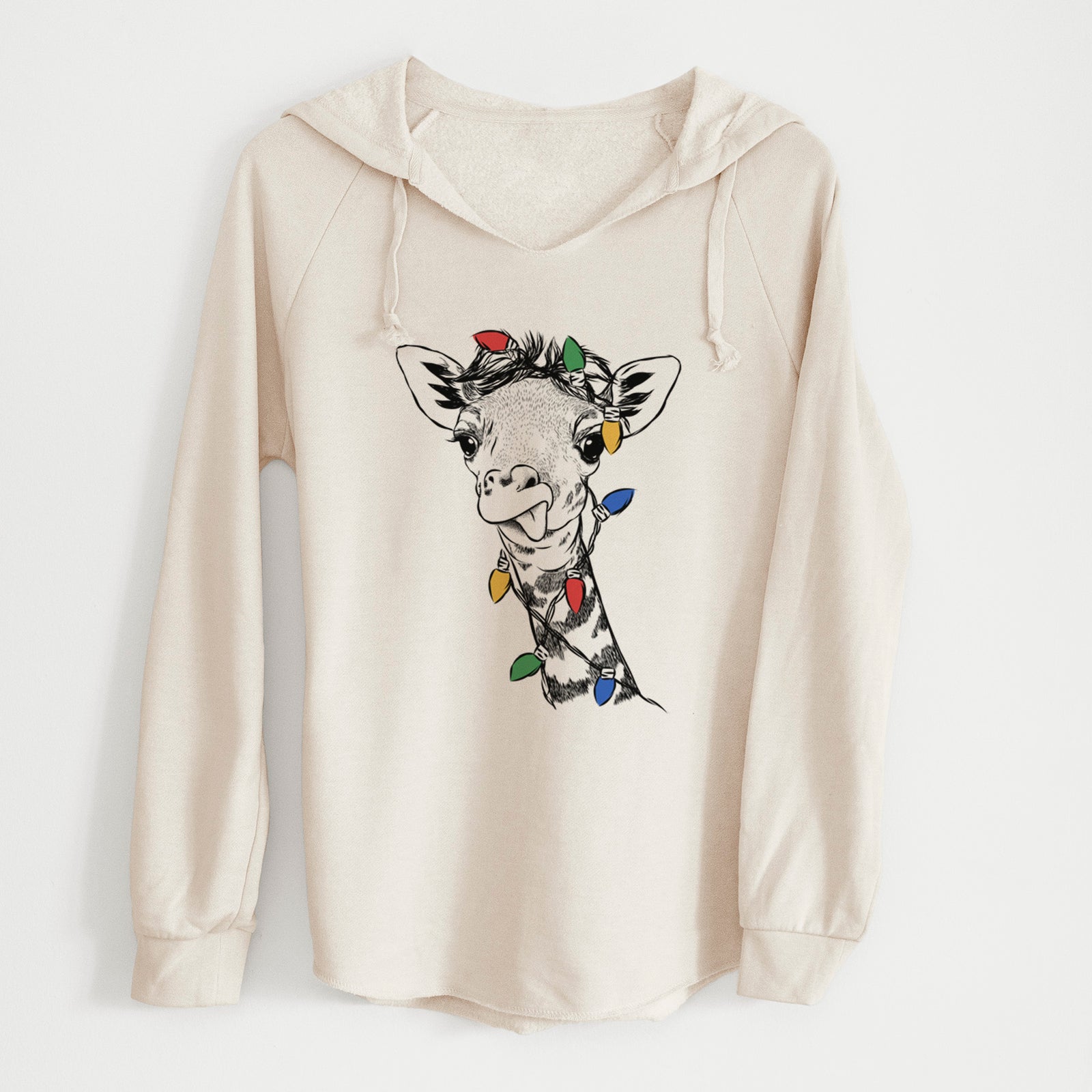 Christmas Lights Mel the Baby Giraffe - Cali Wave Hooded Sweatshirt