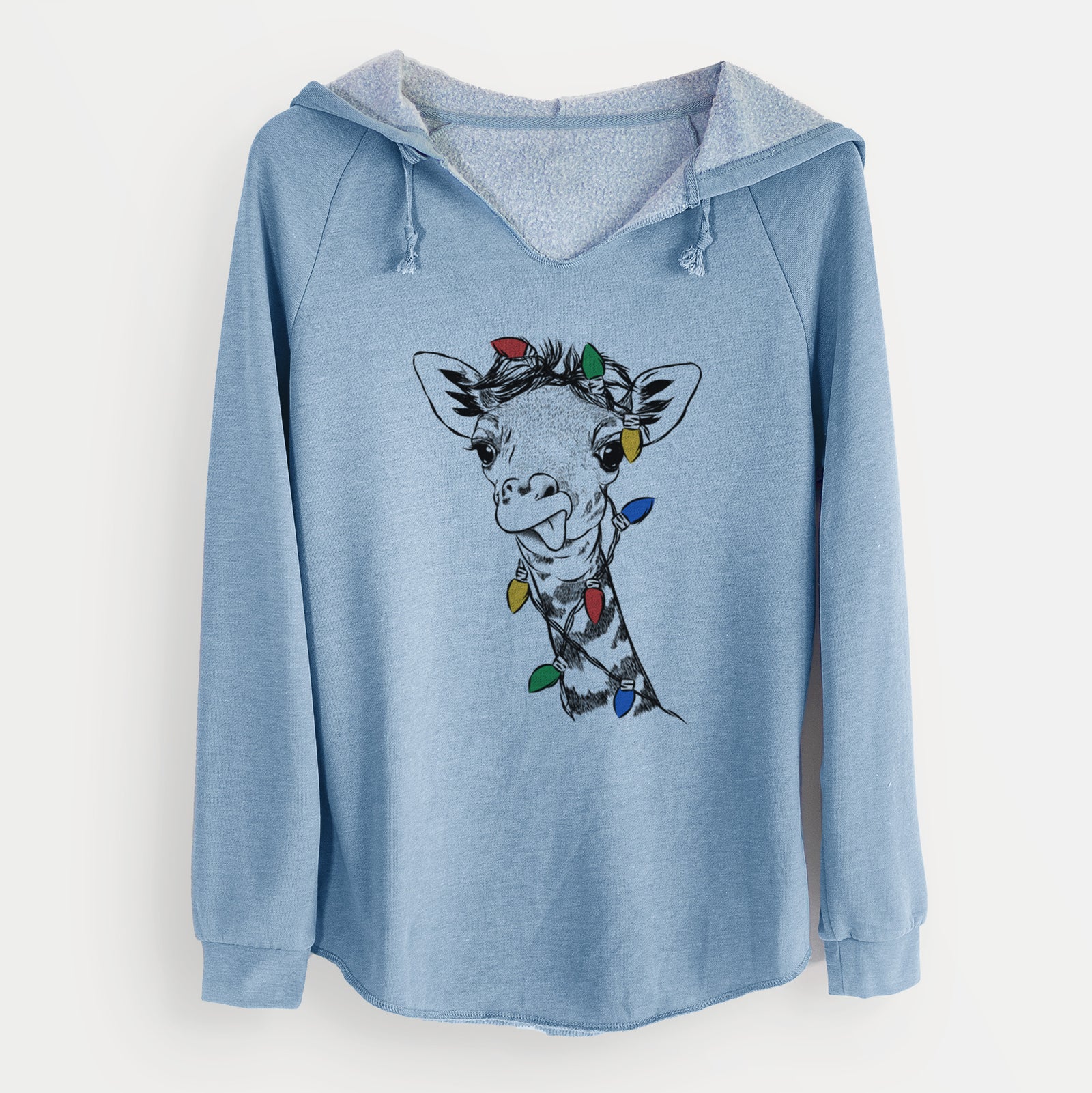 Christmas Lights Mel the Baby Giraffe - Cali Wave Hooded Sweatshirt