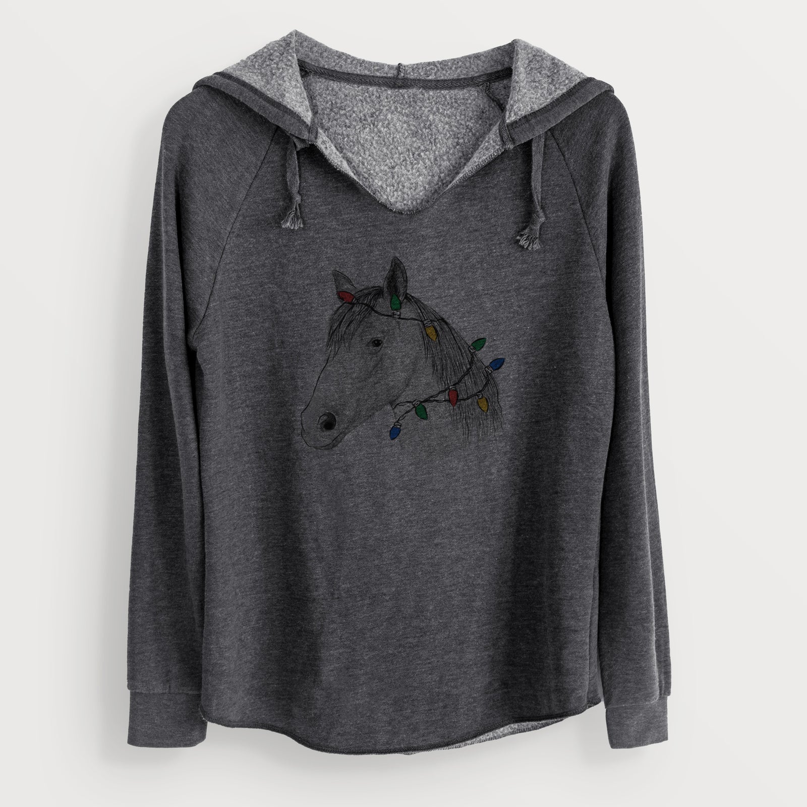 Christmas Lights Midnight the Missouri Foxtrotter Horse - Cali Wave Hooded Sweatshirt