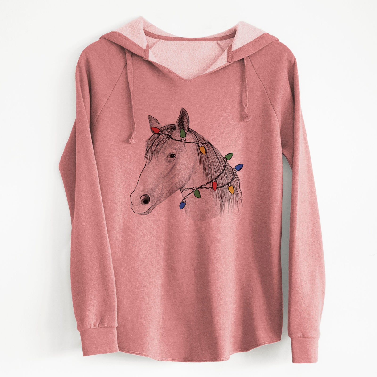 Christmas Lights Midnight the Missouri Foxtrotter Horse - Cali Wave Hooded Sweatshirt