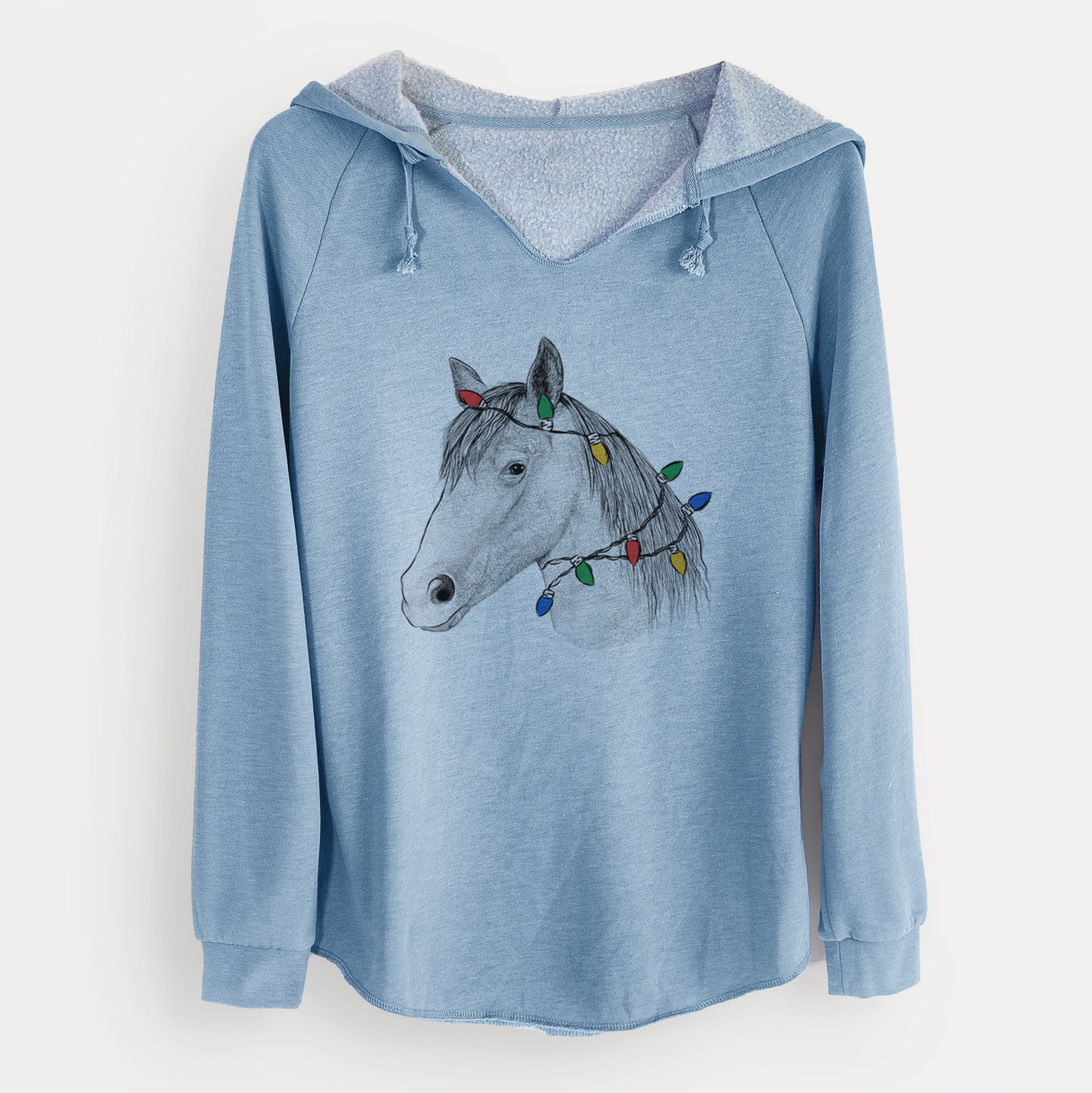 Christmas Lights Midnight the Missouri Foxtrotter Horse - Cali Wave Hooded Sweatshirt