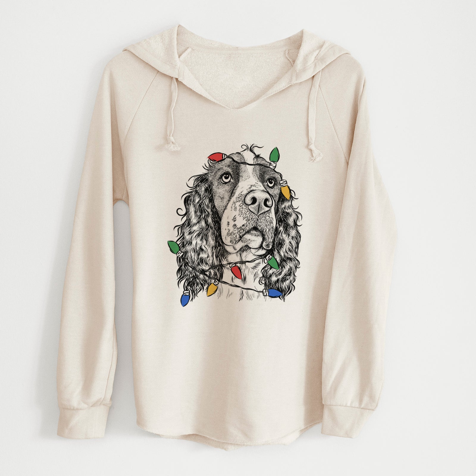 Christmas Lights Millie Mae the English Springer Spaniel - Cali Wave Hooded Sweatshirt