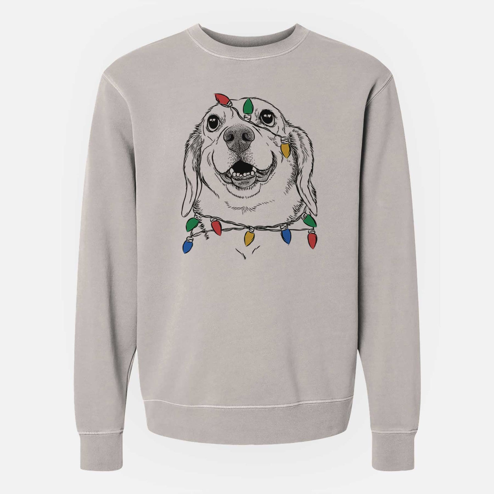 Christmas Lights Minnie the Corgle - Unisex Pigment Dyed Crew Sweatshirt