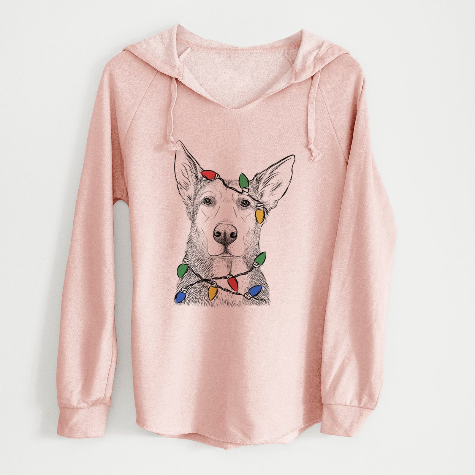 Christmas Lights Misty the German Shepherd Mix - Cali Wave Hooded Sweatshirt