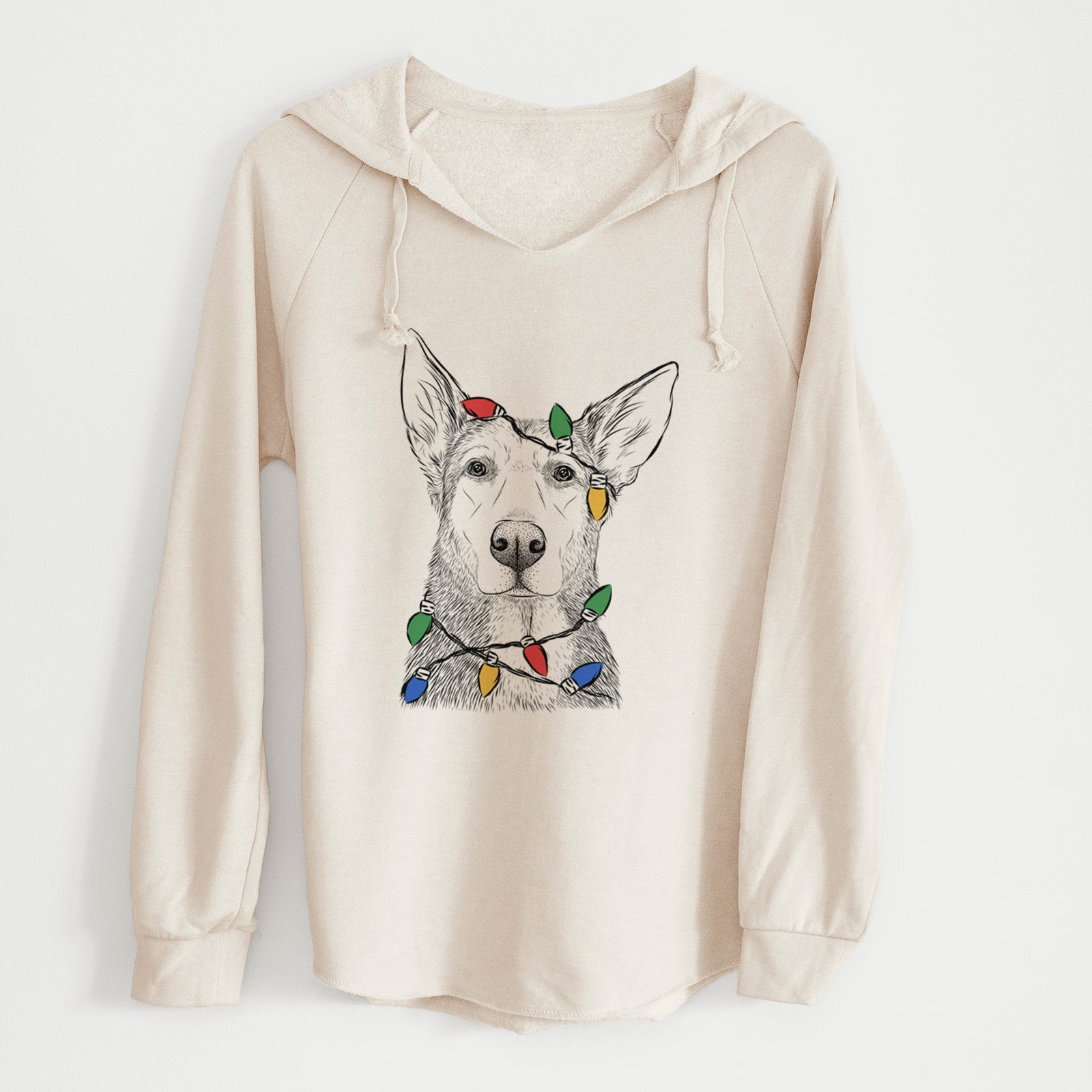 Christmas Lights Misty the German Shepherd Mix - Cali Wave Hooded Sweatshirt
