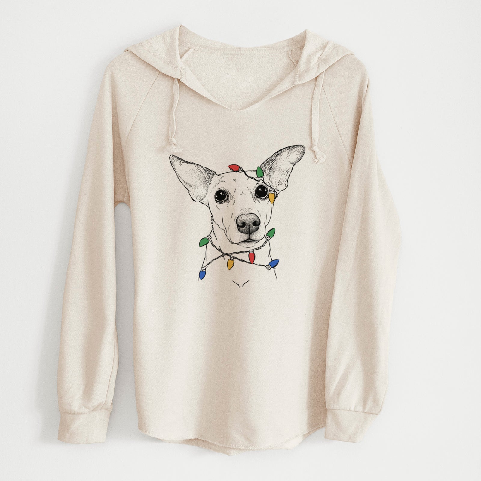 Christmas Lights Molly the Jack Russell Terrier - Cali Wave Hooded Sweatshirt