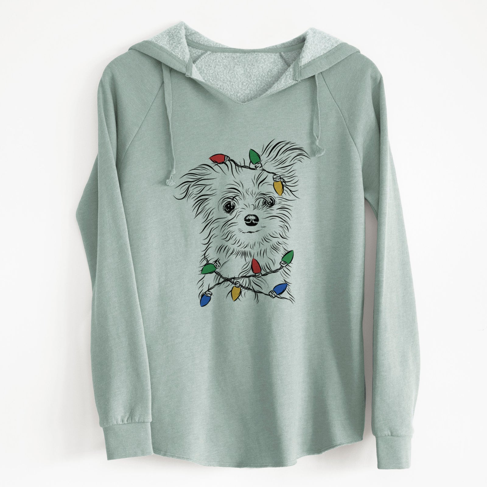 Christmas Lights Mr. Gucci Poochi the Maltese - Cali Wave Hooded Sweatshirt