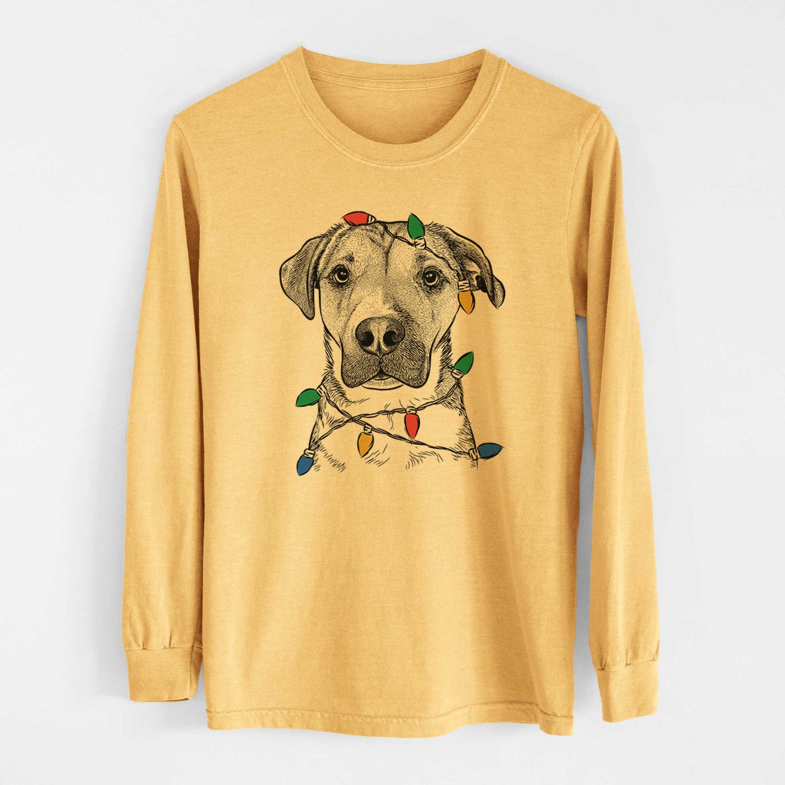 Christmas Lights Nemo the Mixed Breed - Heavyweight 100% Cotton Long Sleeve