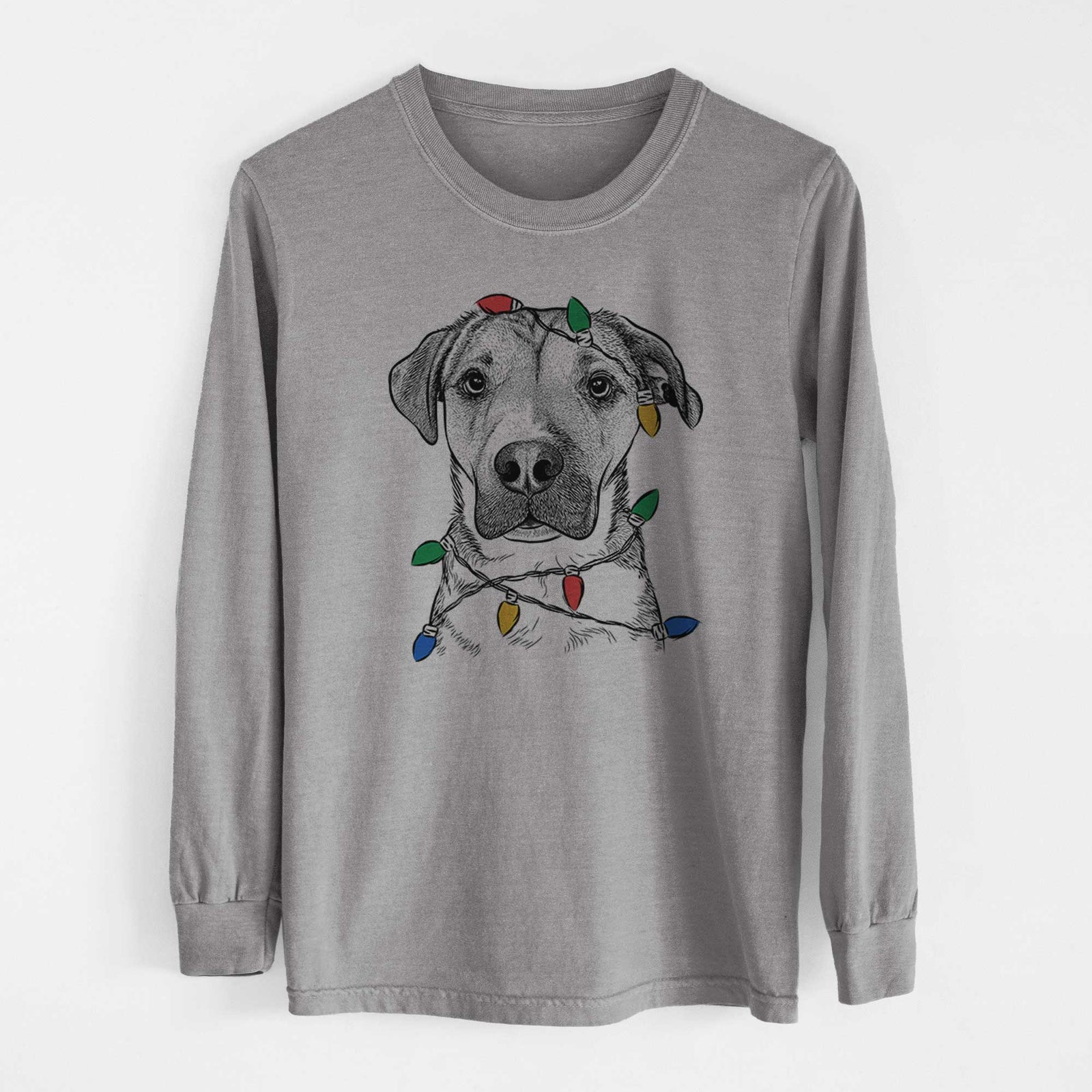 Christmas Lights Nemo the Mixed Breed - Heavyweight 100% Cotton Long Sleeve