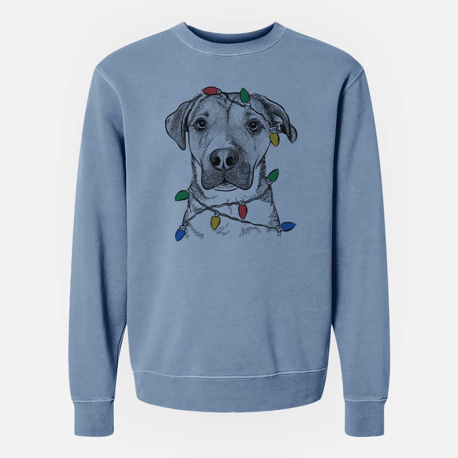 Christmas Lights Nemo the Mixed Breed - Unisex Pigment Dyed Crew Sweatshirt