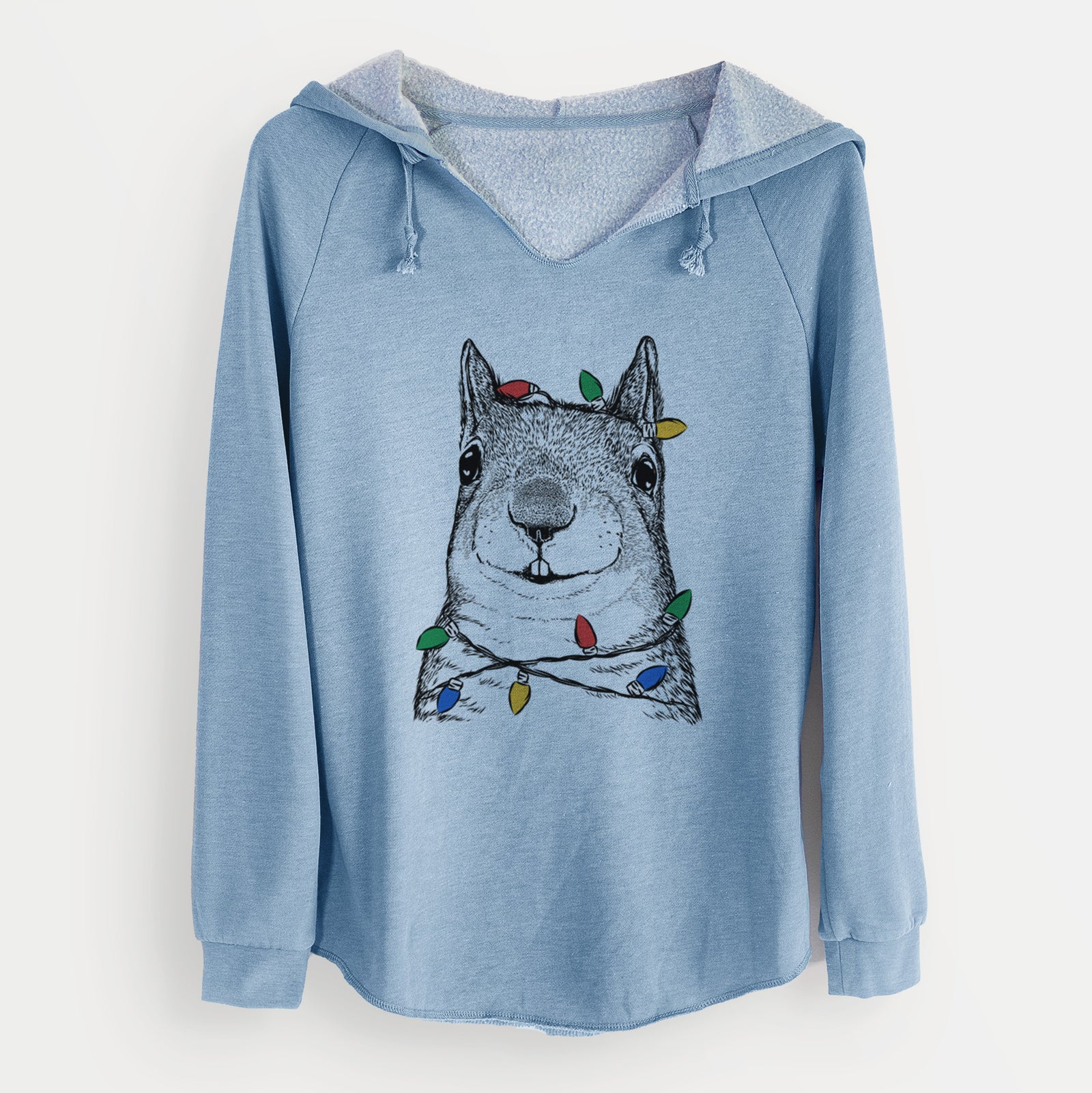 Christmas Lights Nibbles the Squirrel - Cali Wave Hooded Sweatshirt