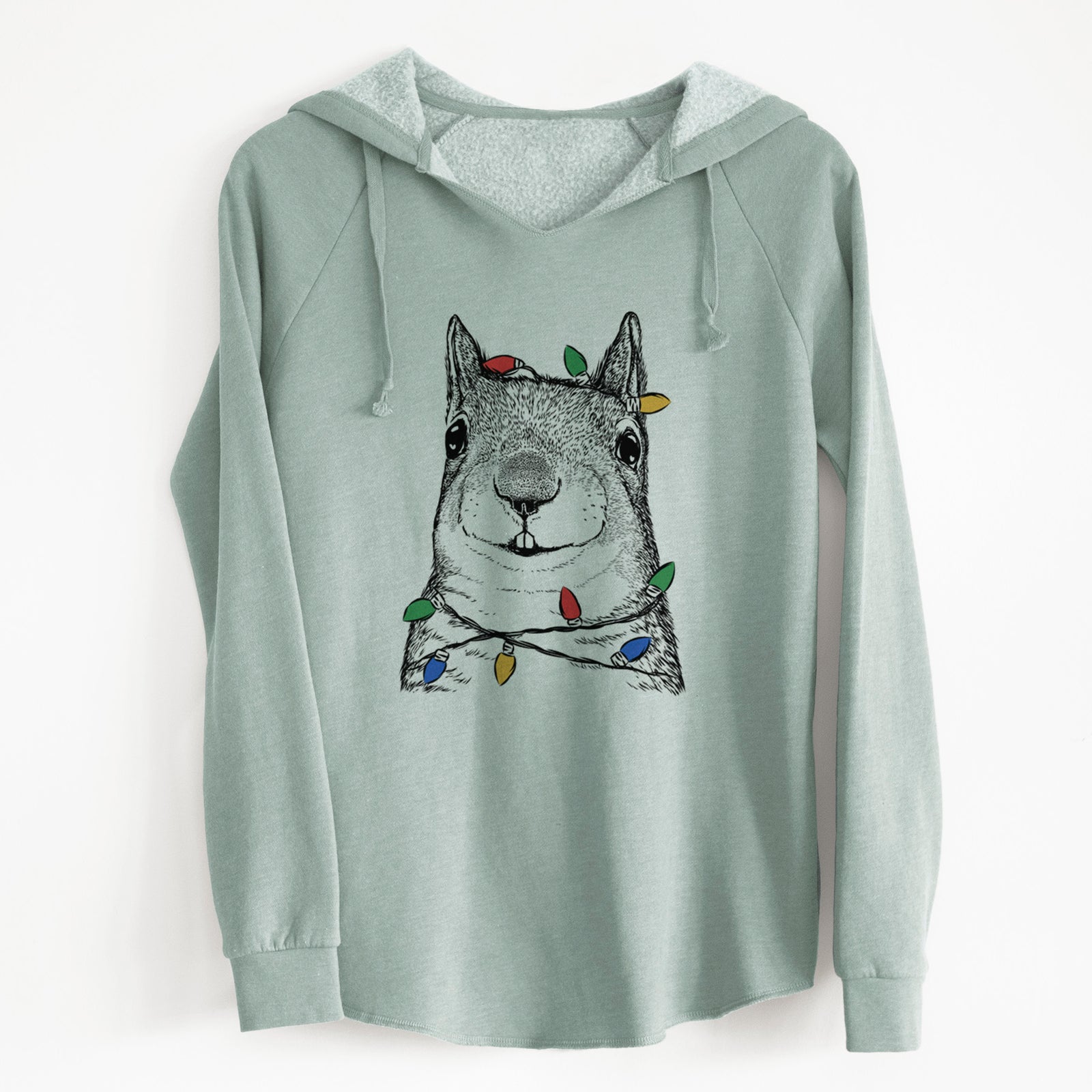 Christmas Lights Nibbles the Squirrel - Cali Wave Hooded Sweatshirt