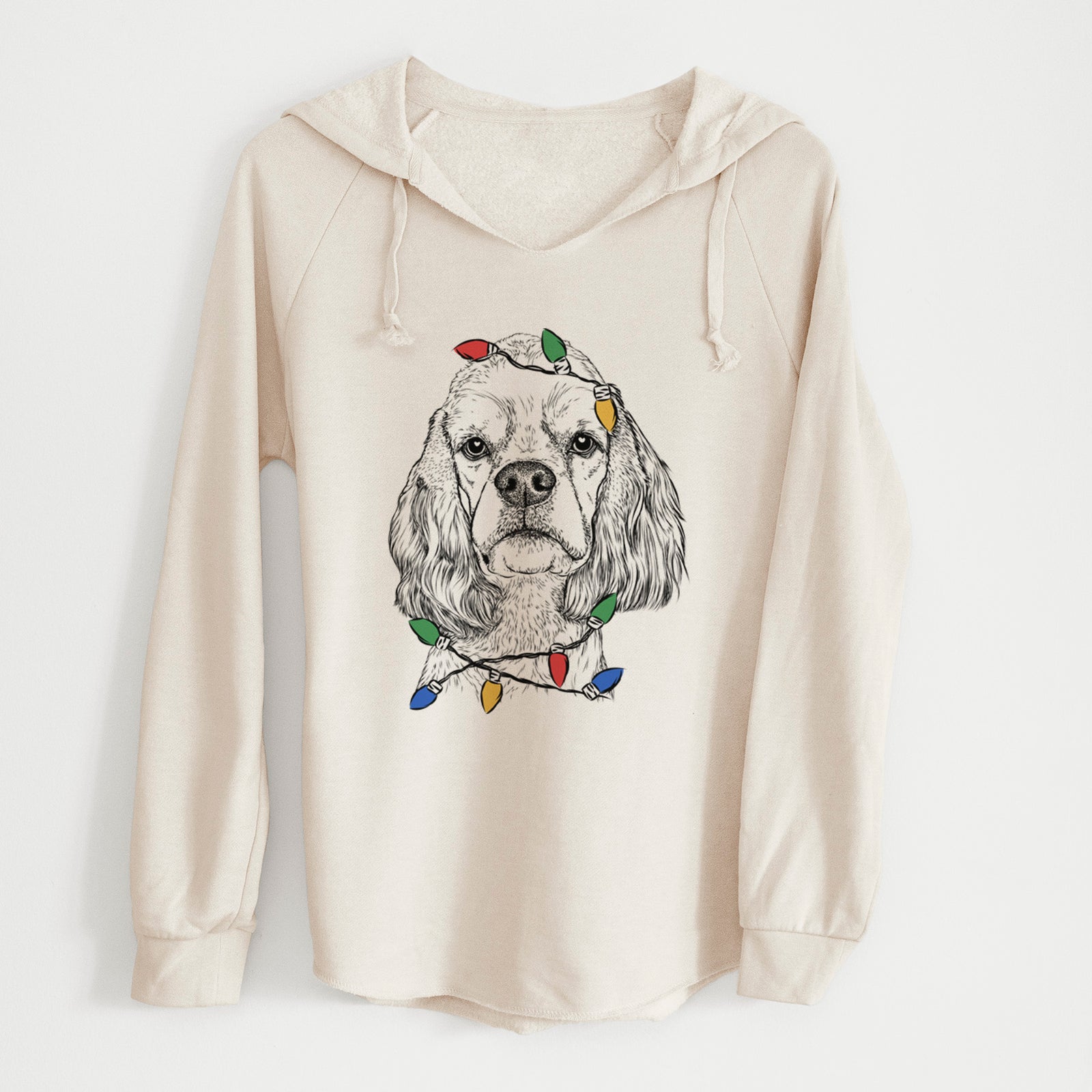 Christmas Lights Oakley the American Cocker Spaniel - Cali Wave Hooded Sweatshirt
