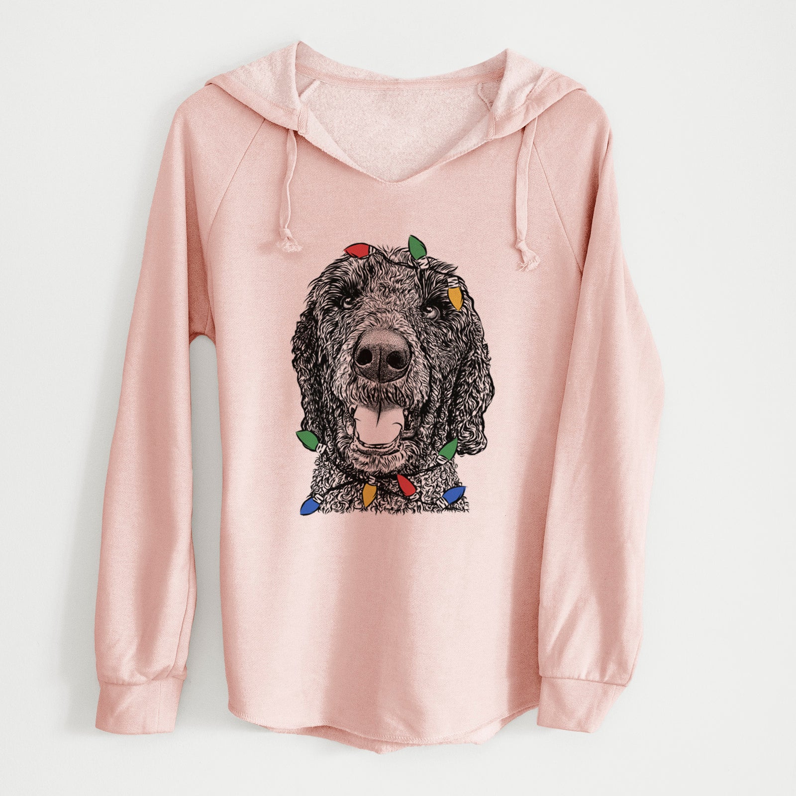 Christmas Lights Obi James the Goldendoodle - Cali Wave Hooded Sweatshirt