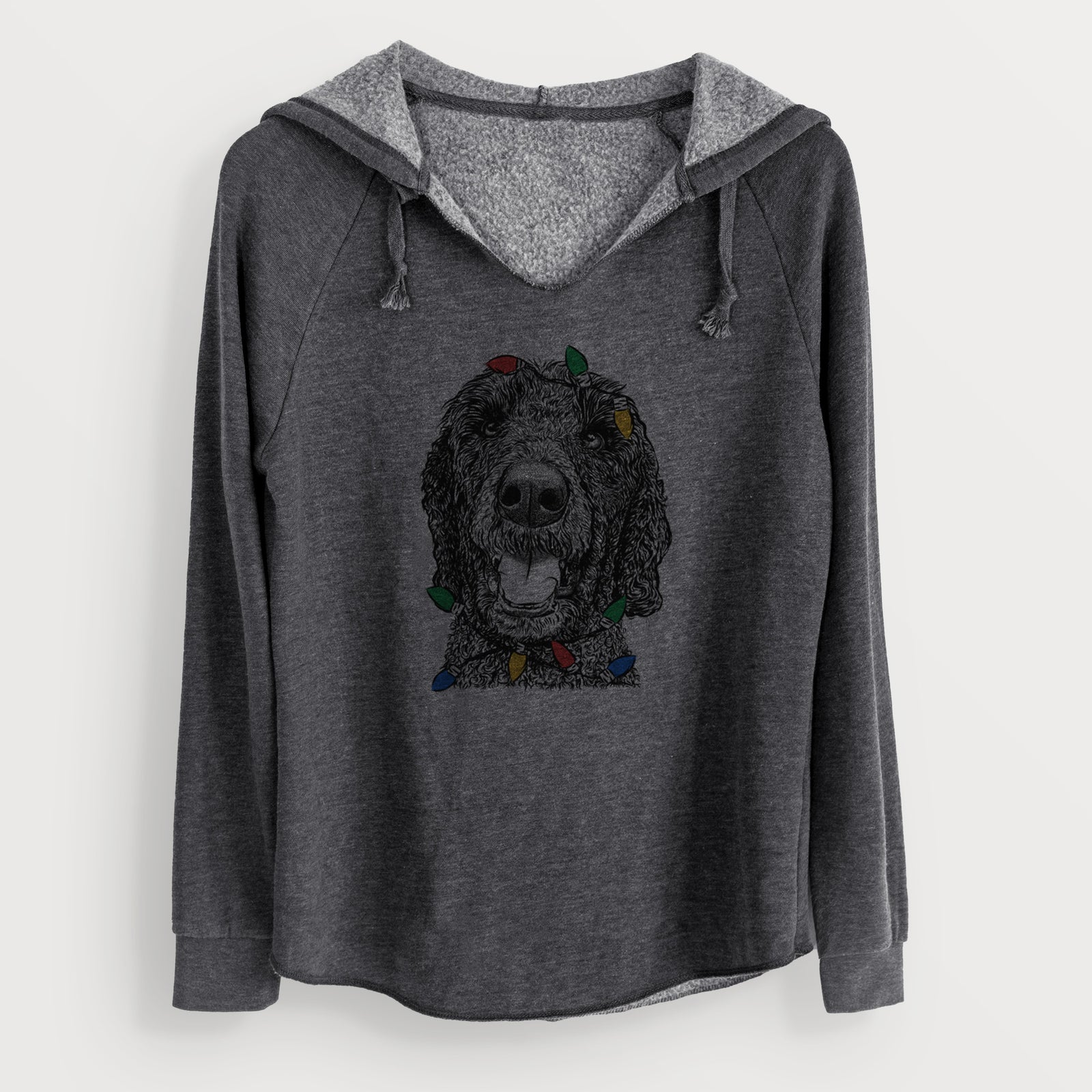 Christmas Lights Obi James the Goldendoodle - Cali Wave Hooded Sweatshirt