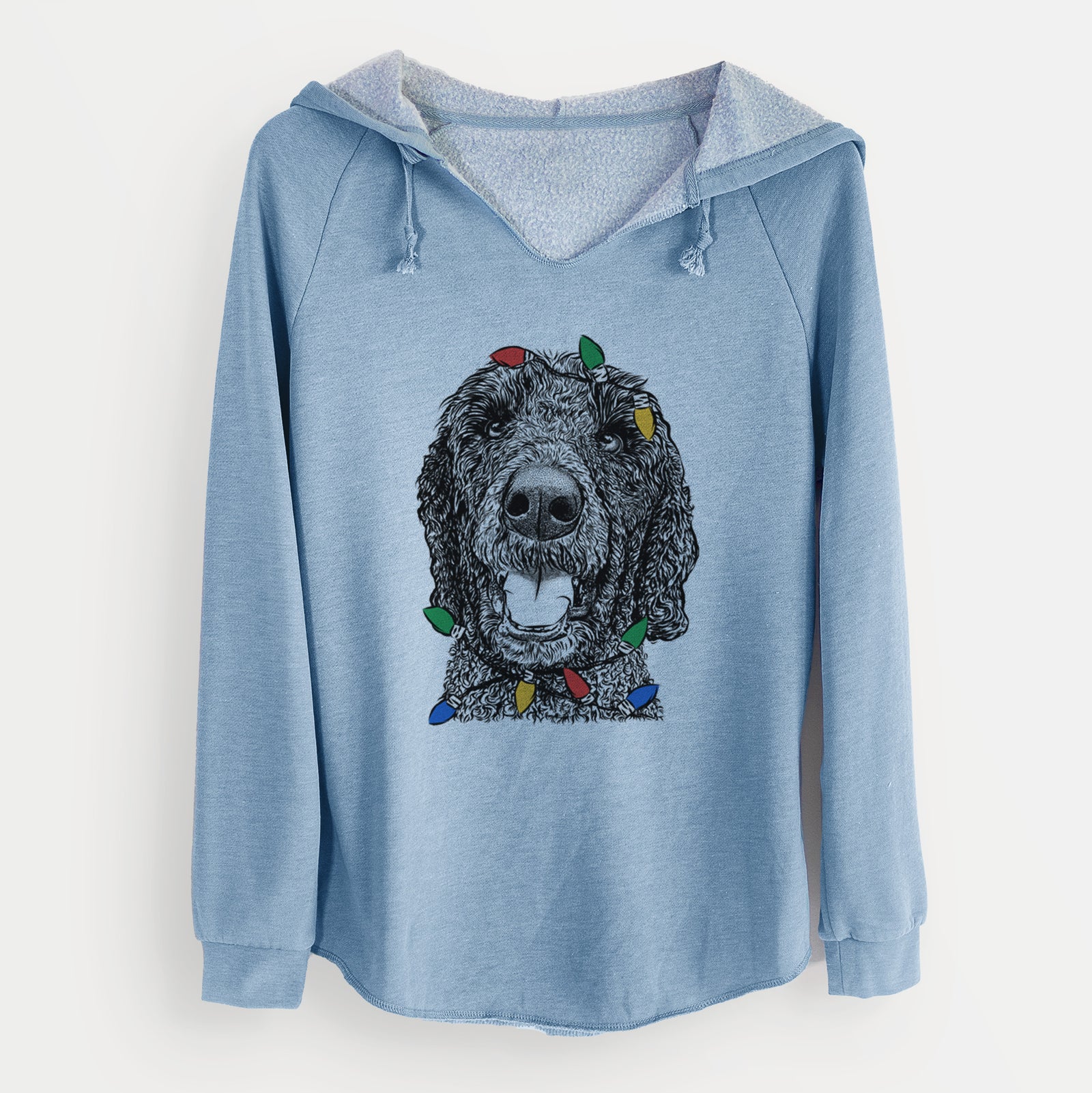 Christmas Lights Obi James the Goldendoodle - Cali Wave Hooded Sweatshirt