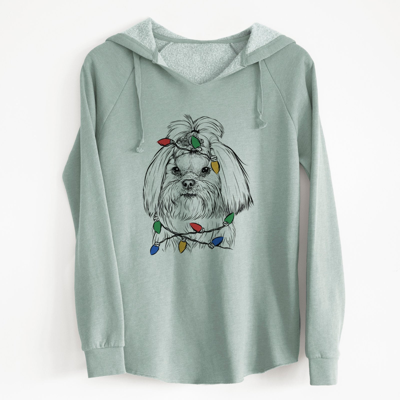 Christmas Lights Olga the Shih Tzu - Cali Wave Hooded Sweatshirt